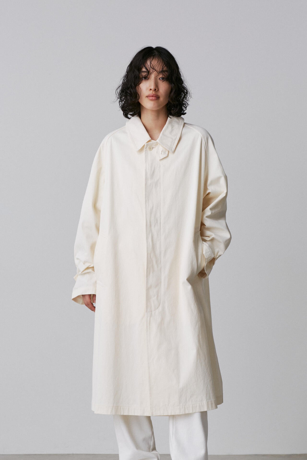 Y / ORGANIC COTTON TWILL COAT