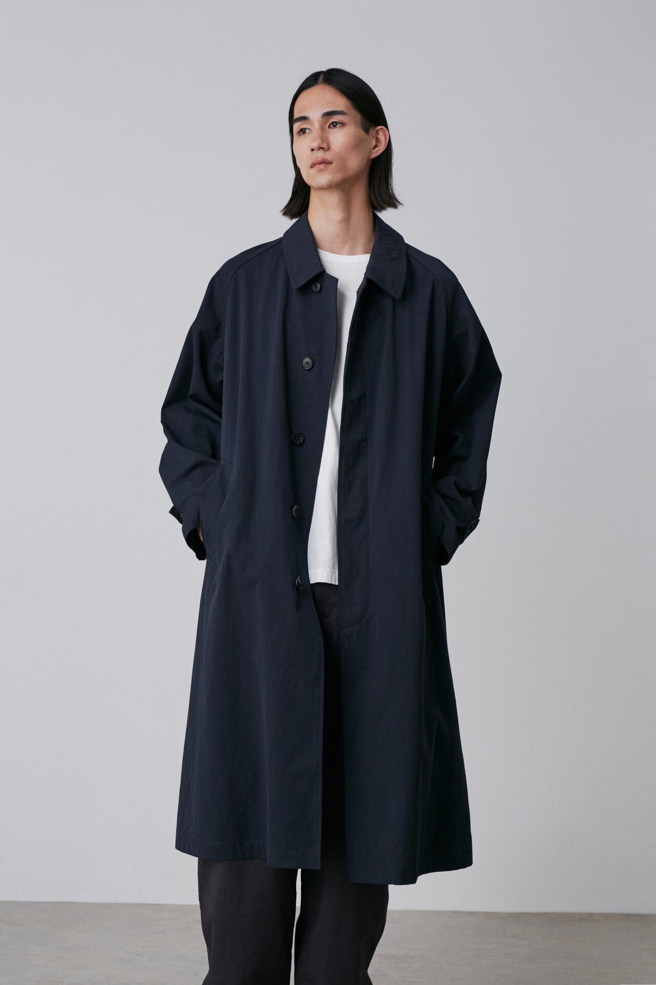 Y / ORGANIC COTTON TWILL COAT