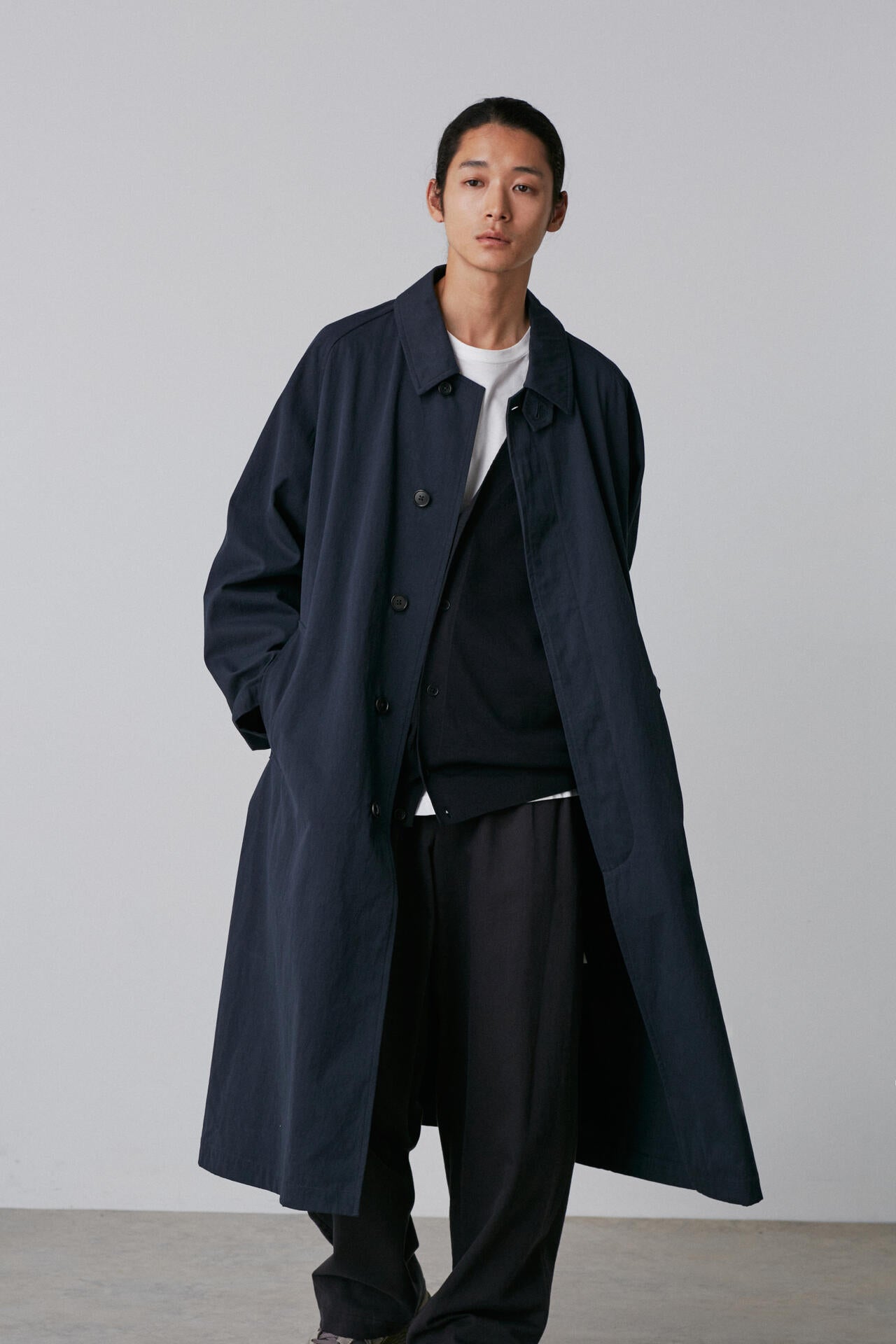 Y / ORGANIC COTTON TWILL COAT