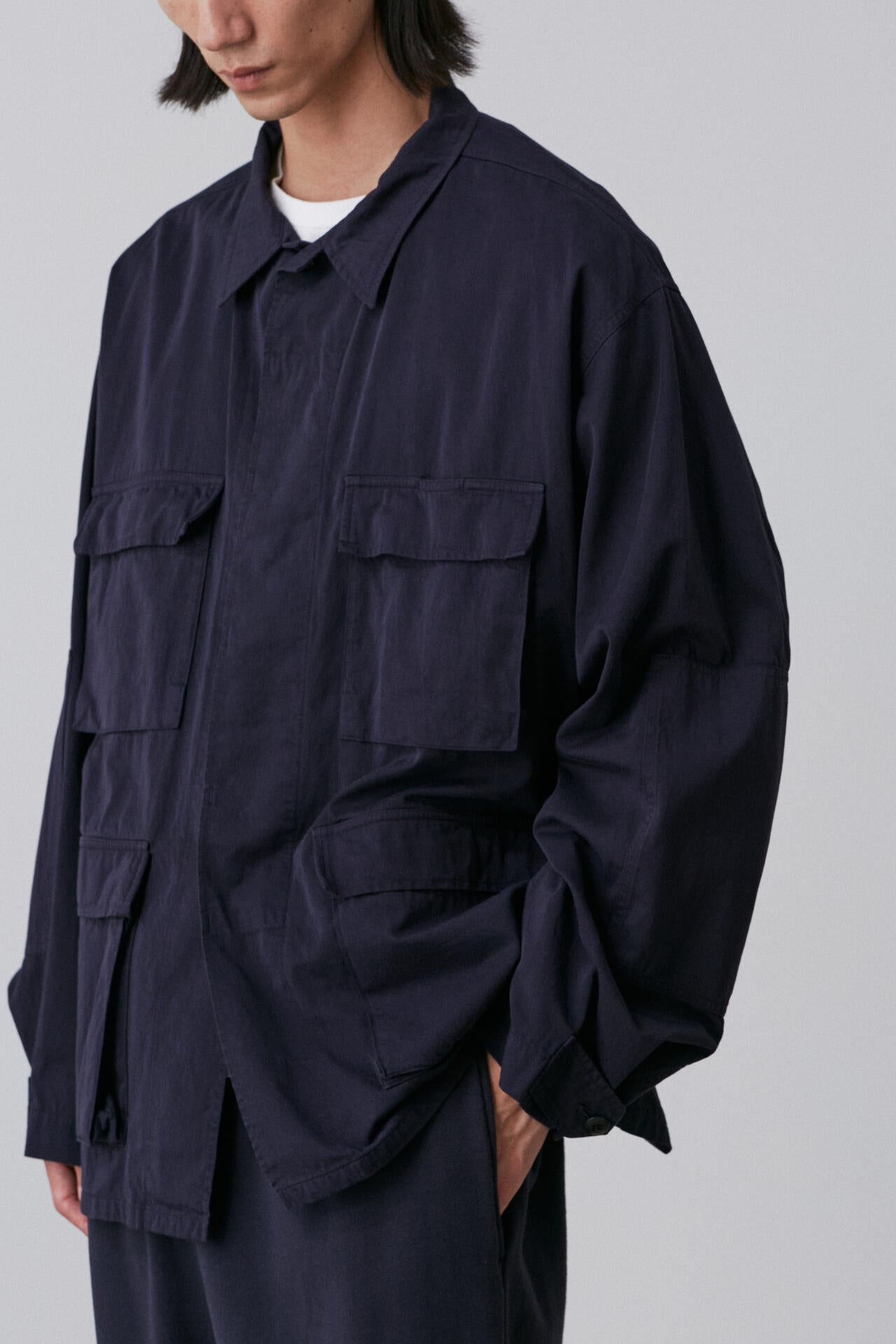 Y / ORGANIC COTTON HIGH DENSITY SATIN BLOUSON
