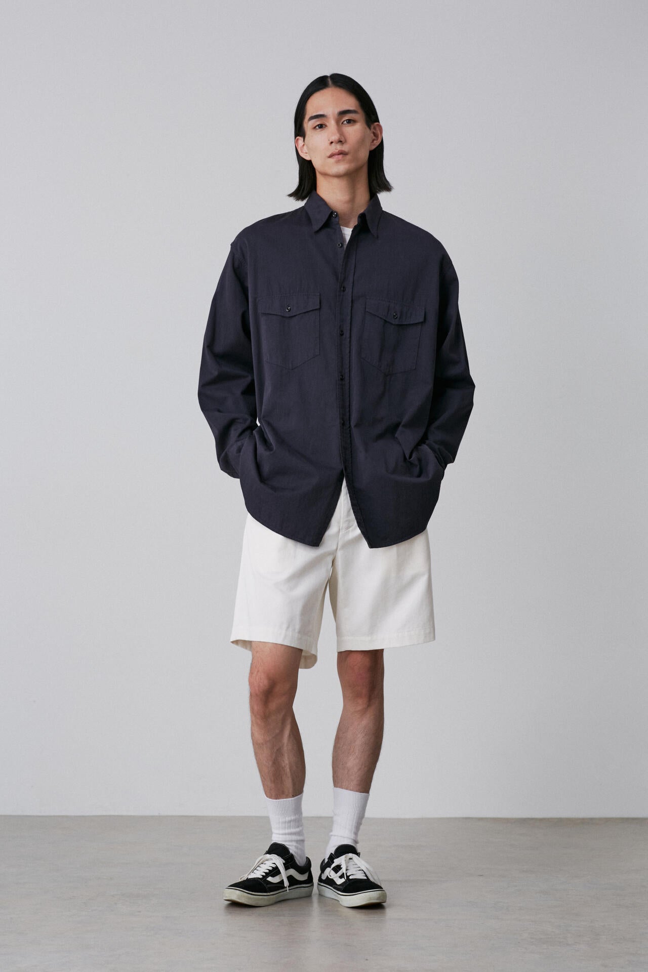 Y / ORGANIC COTTON TENCEL CHINO SHORTS