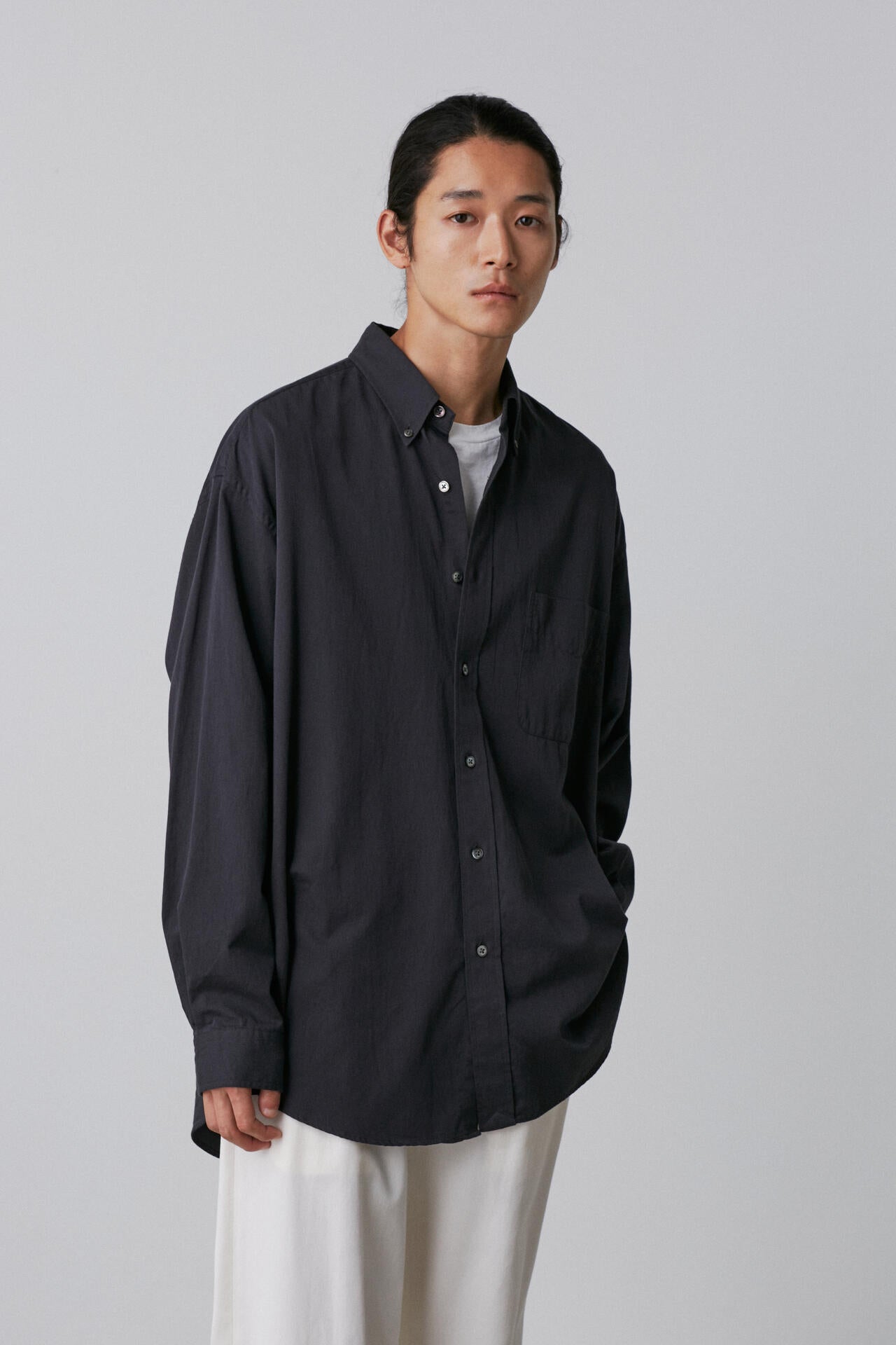 Y / ORGANIC COTTON WASHER SATIN SHIRT