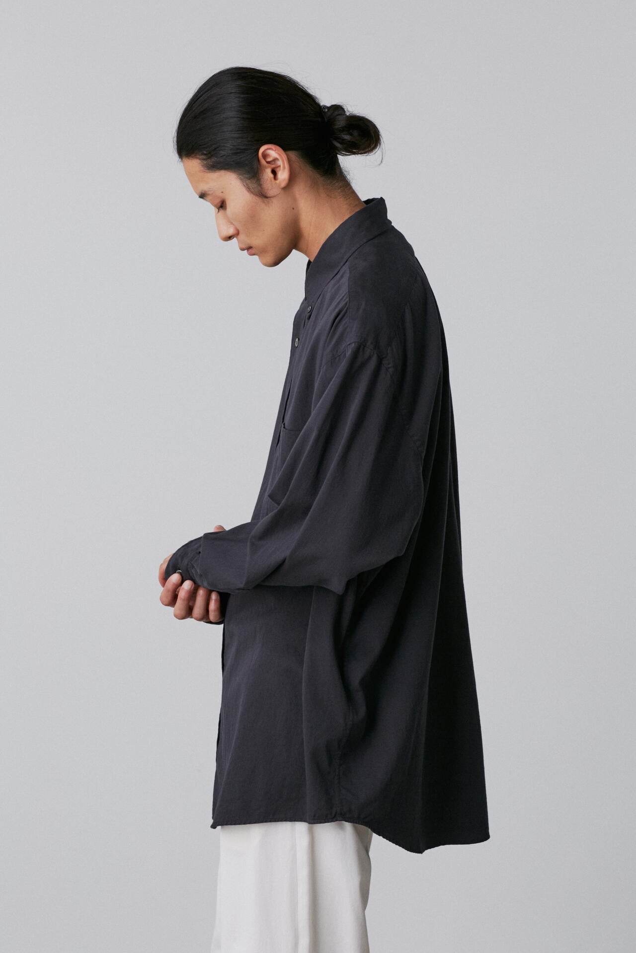 Y / ORGANIC COTTON WASHER SATIN SHIRT