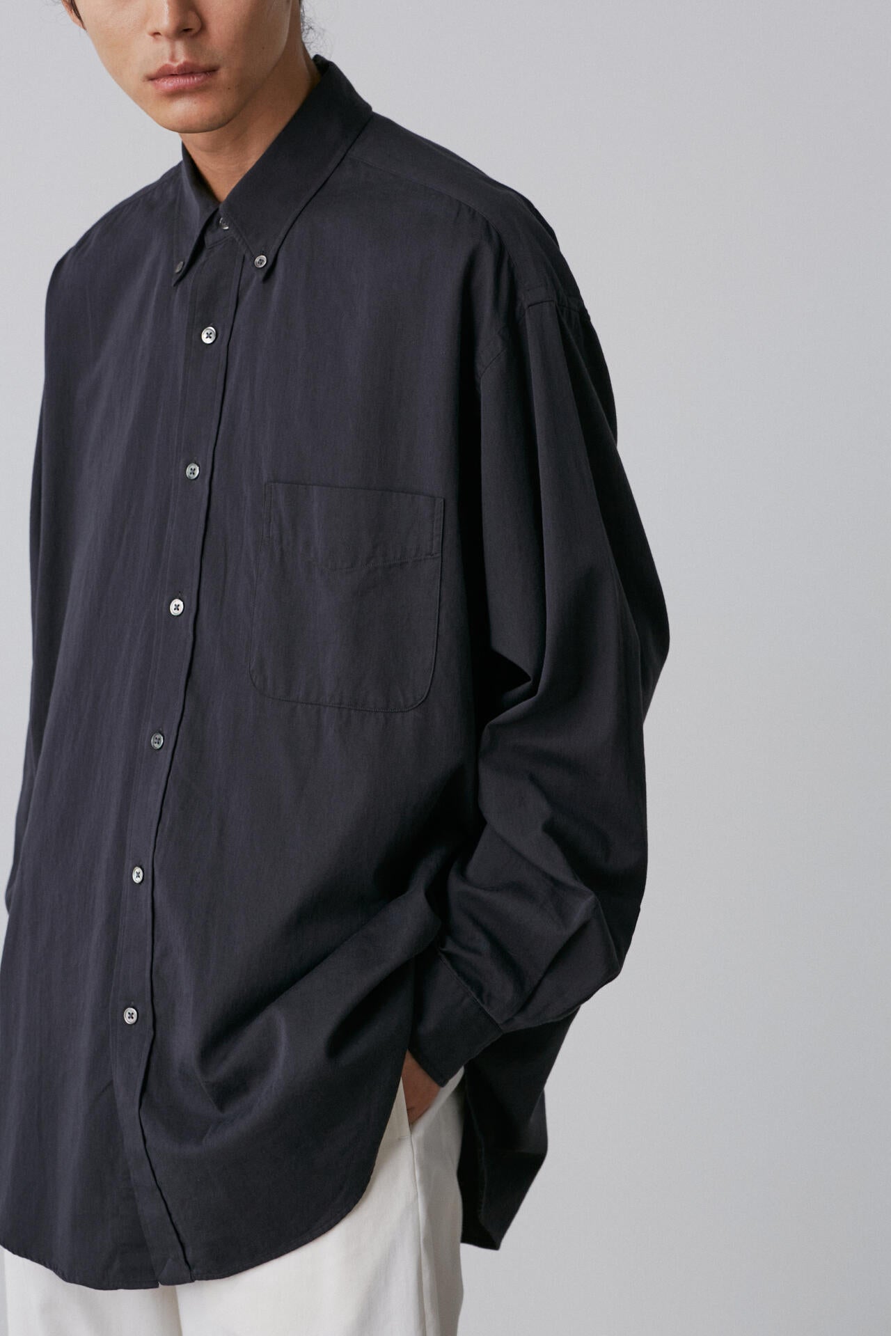 Y / ORGANIC COTTON WASHER SATIN SHIRT