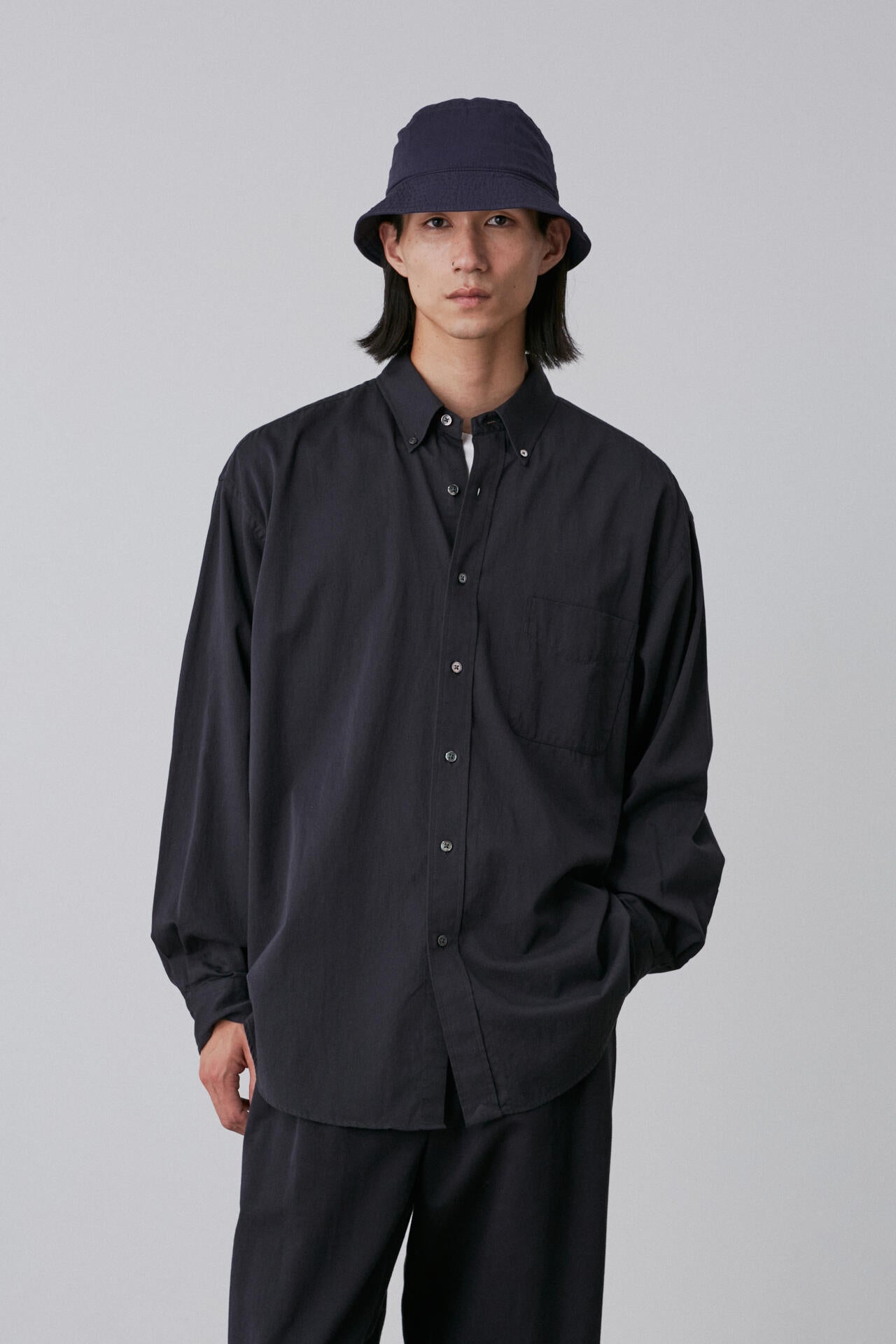 Y / ORGANIC COTTON WASHER SATIN SHIRT