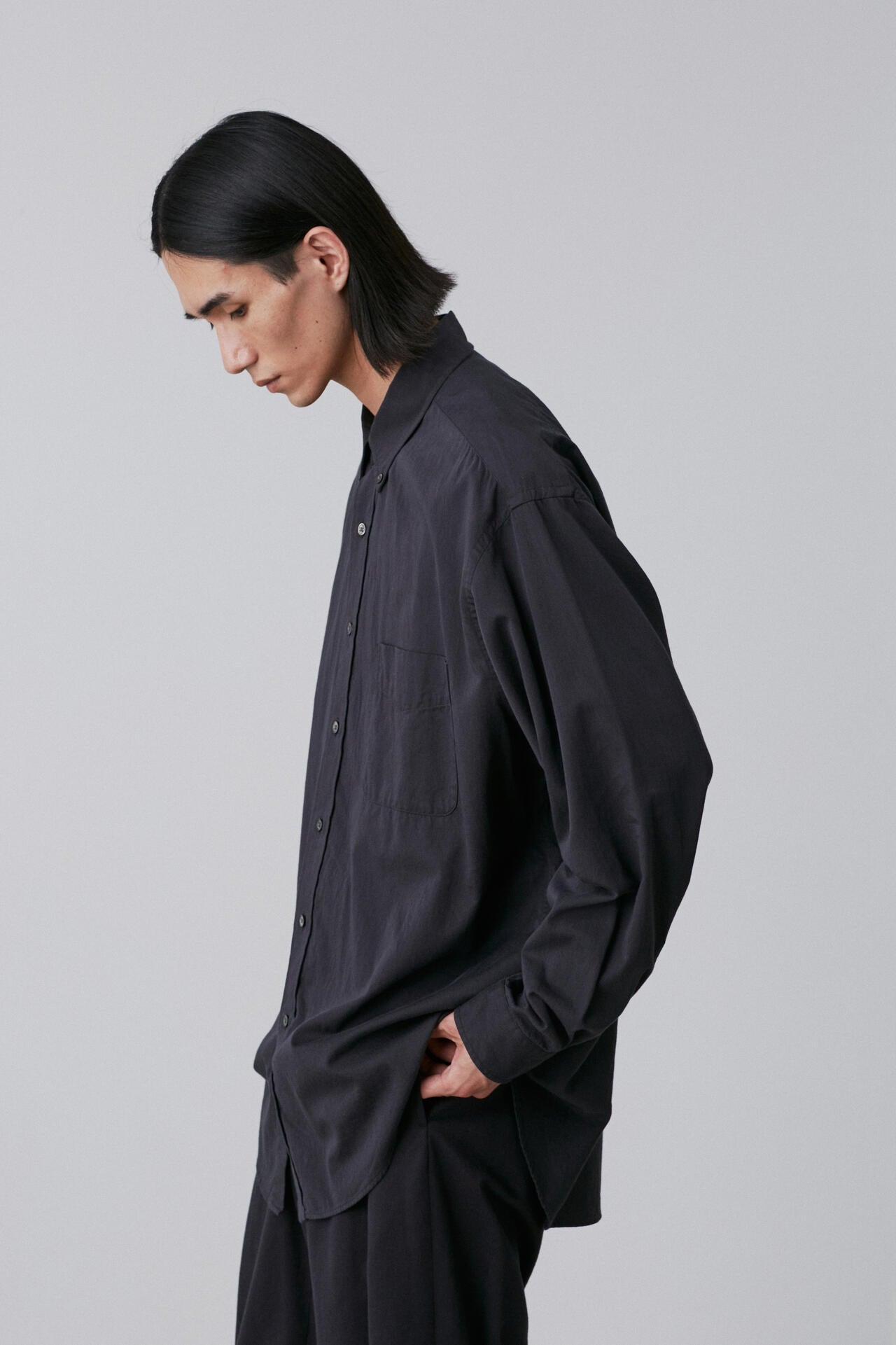 Y / ORGANIC COTTON WASHER SATIN SHIRT