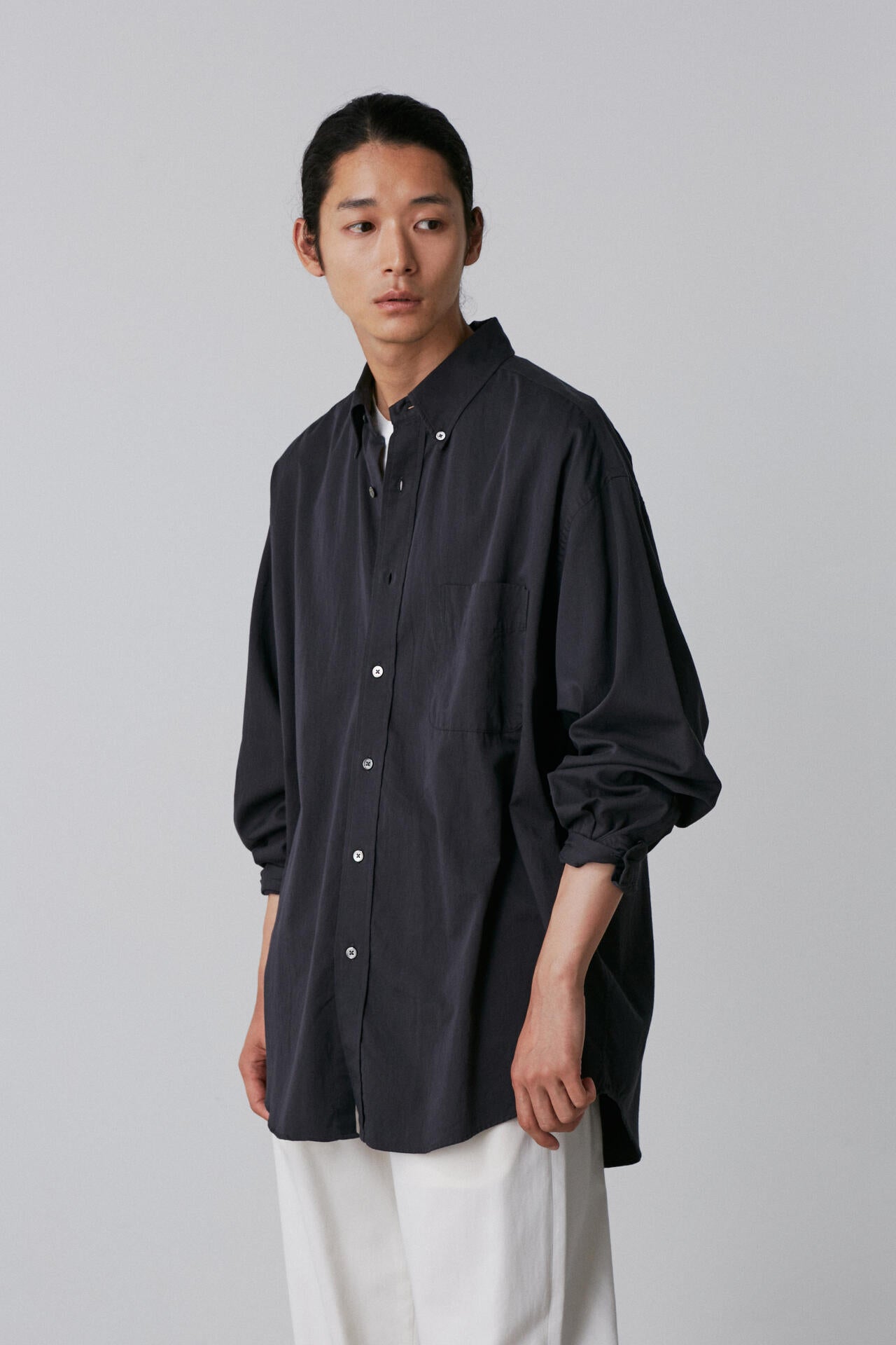Y / ORGANIC COTTON WASHER SATIN SHIRT
