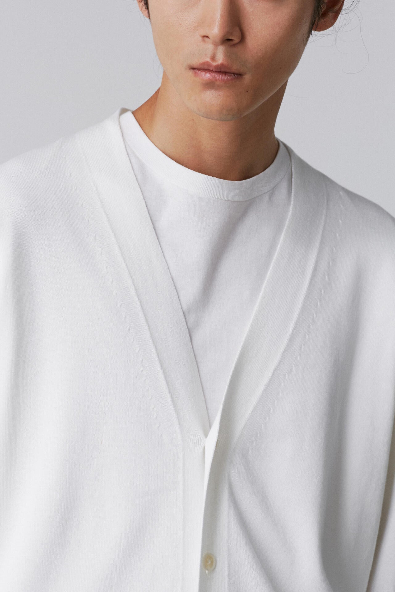 Y / ORGANIC COTTON KNIT CARDIGAN