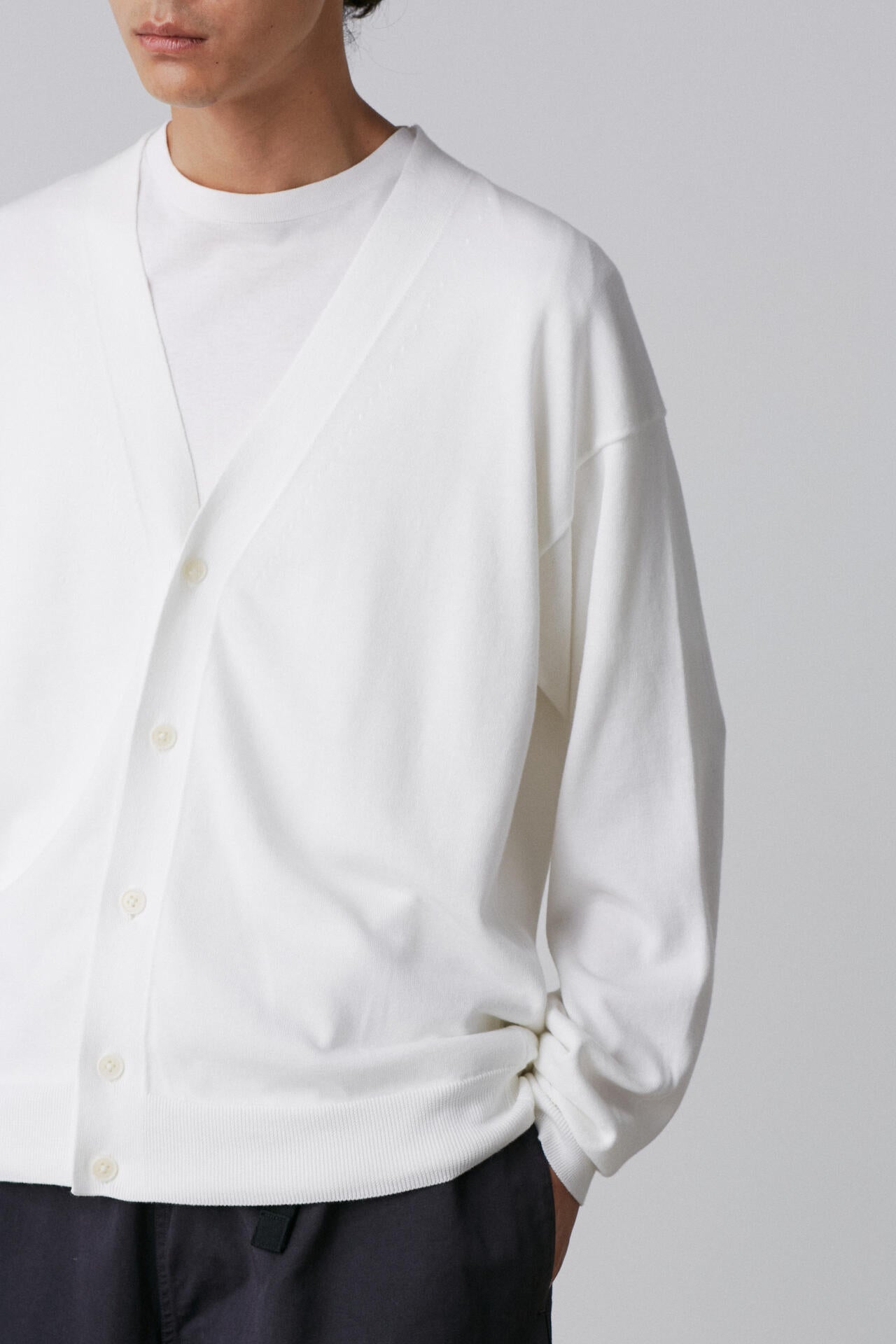 Y / ORGANIC COTTON KNIT CARDIGAN