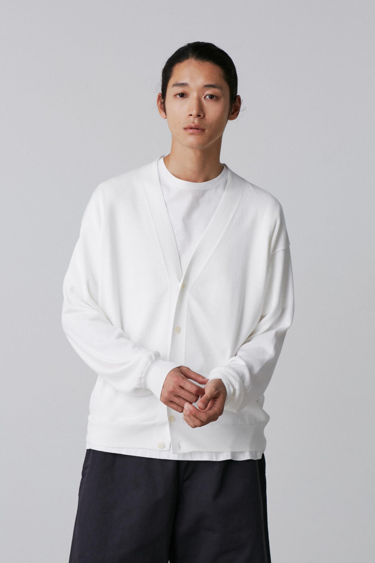 Y / ORGANIC COTTON KNIT CARDIGAN
