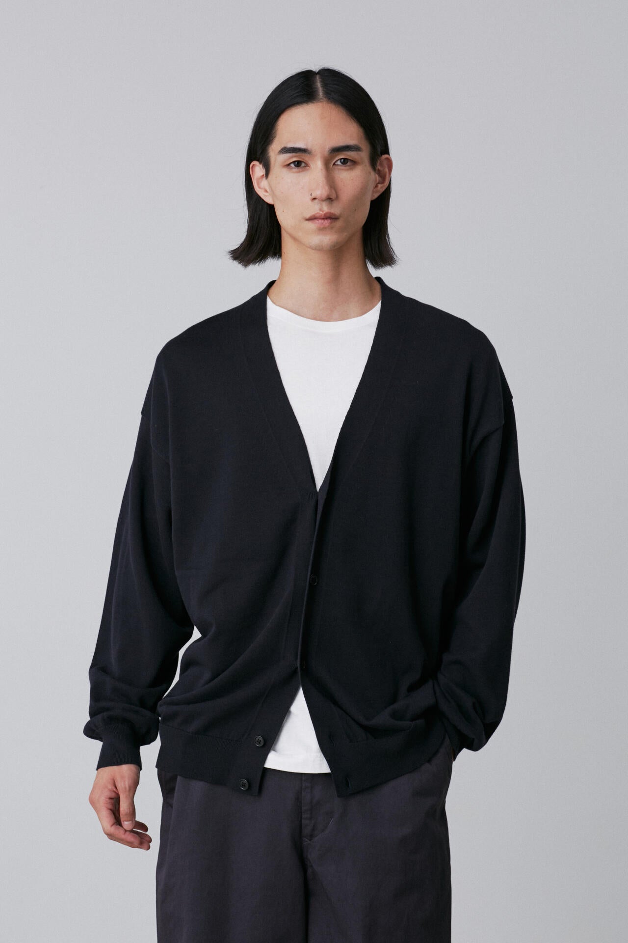 Y / ORGANIC COTTON KNIT CARDIGAN