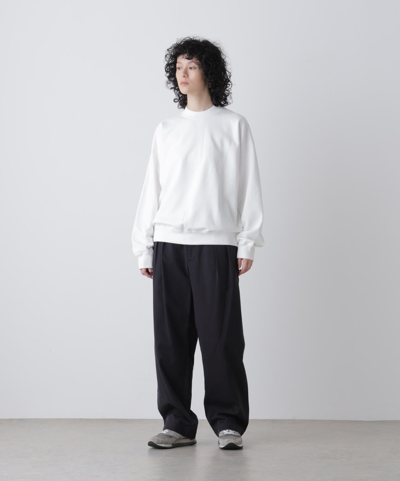 Y / ORGANIC COTTON BLEND HEAVY WEIGHT FLEECE CREW NECK
