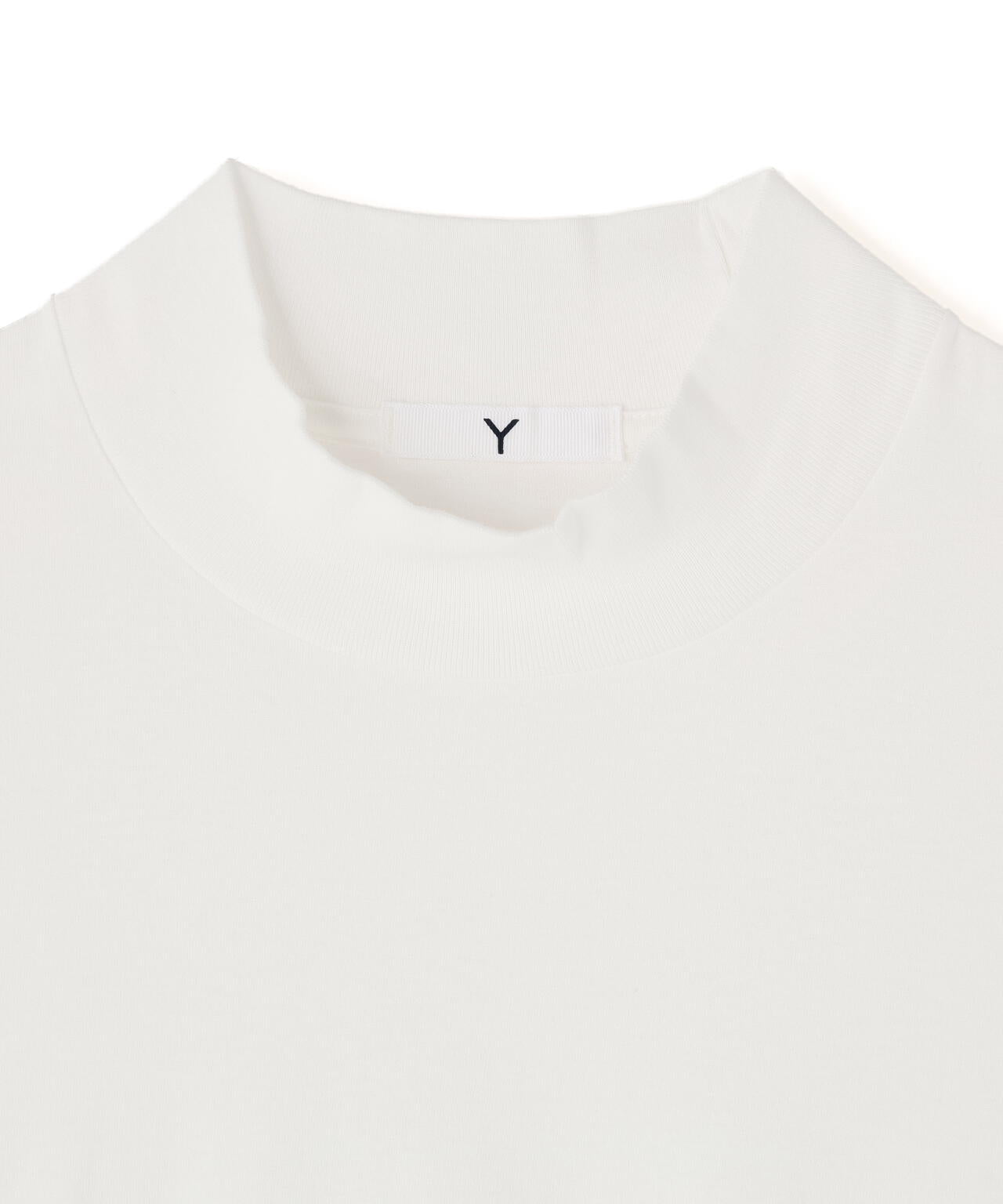 Y / ORGANIC COTTON JERSEY MOCK NECK SHORT SLEEVE T-SHIRT