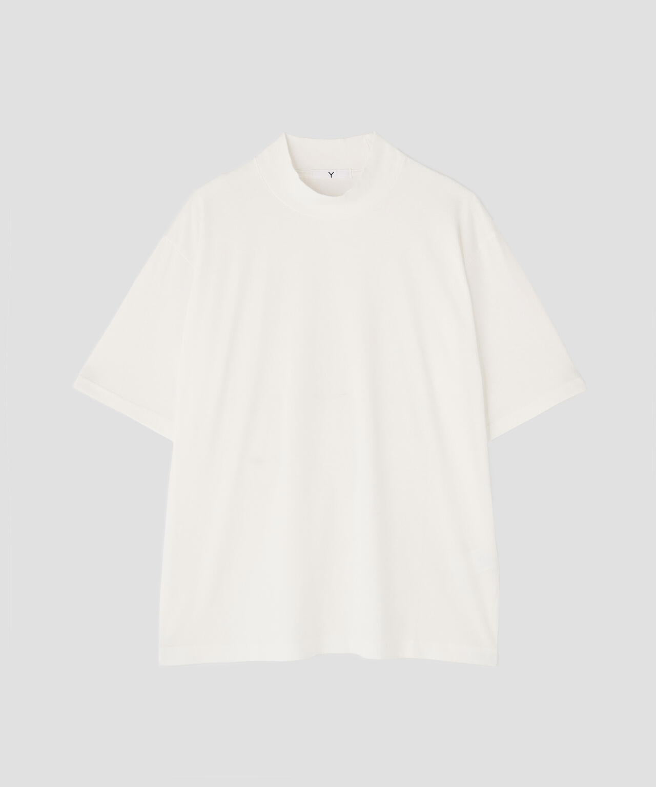 Y / ORGANIC COTTON JERSEY MOCK NECK SHORT SLEEVE T-SHIRT