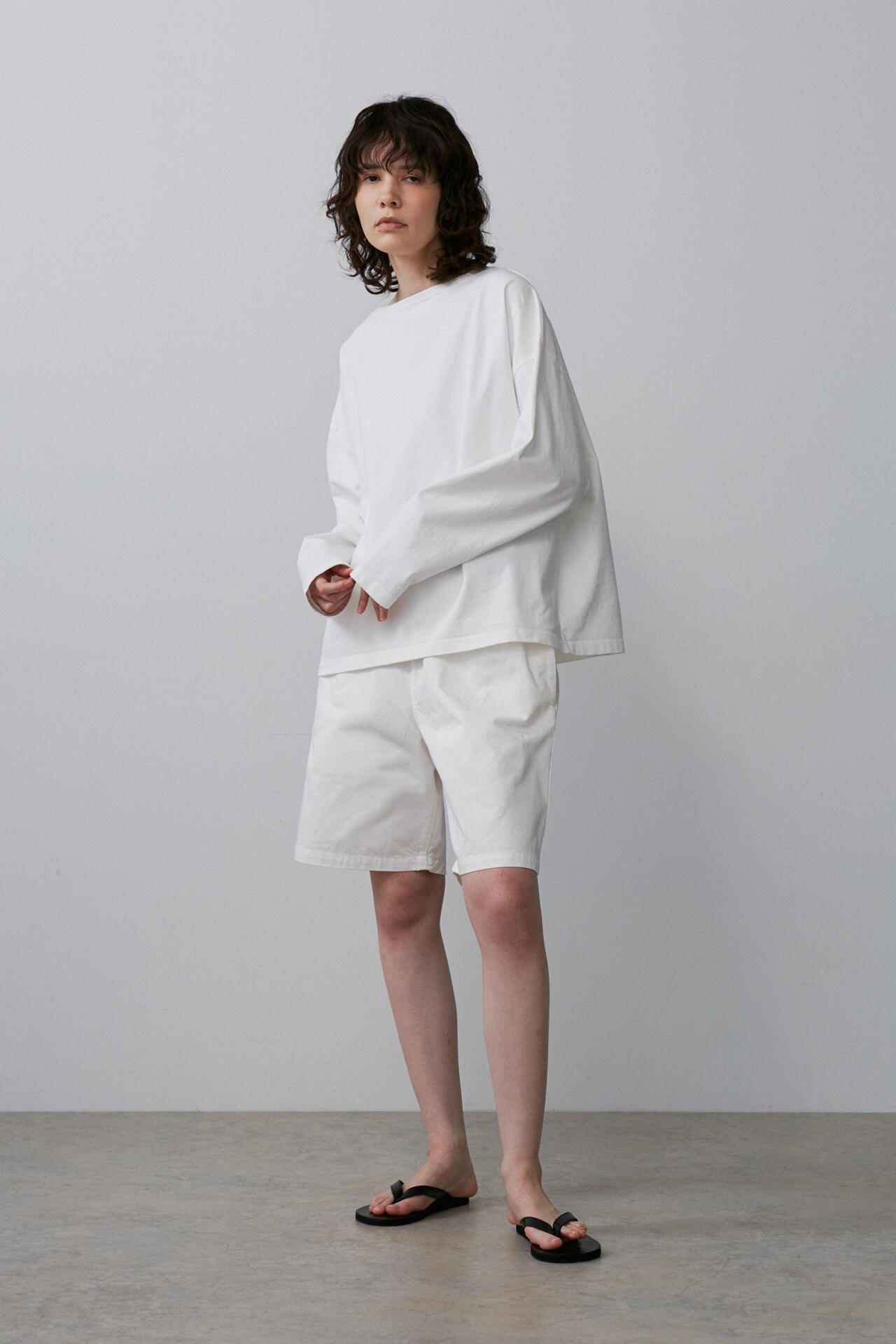 Y / ORGANIC COTTON JERSEY BOAT NECK PULL OVER