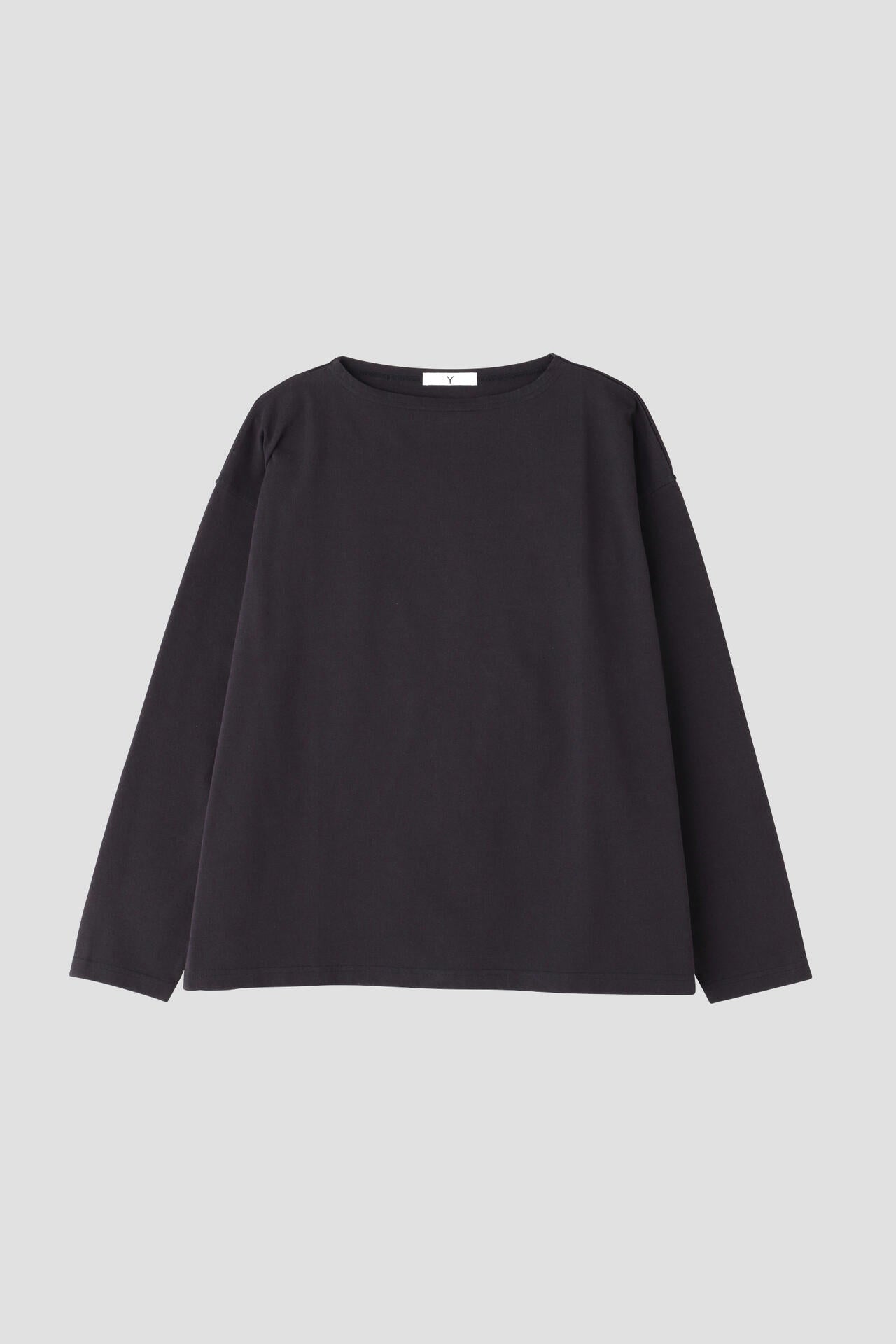 Y / ORGANIC COTTON JERSEY BOAT NECK PULL OVER