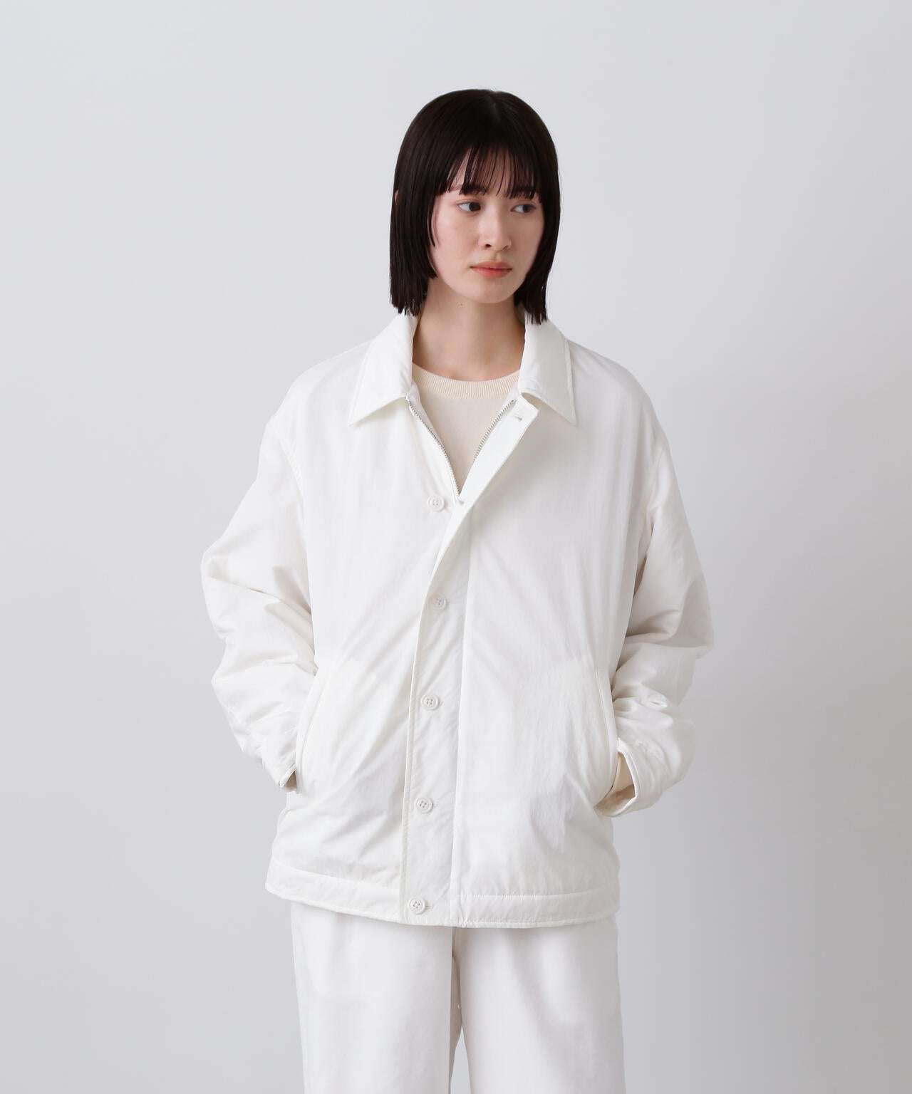 Y / RECYCLE NYLON MIX TAFFETA / RECYCLE POLYESTER FLEECE COAT
