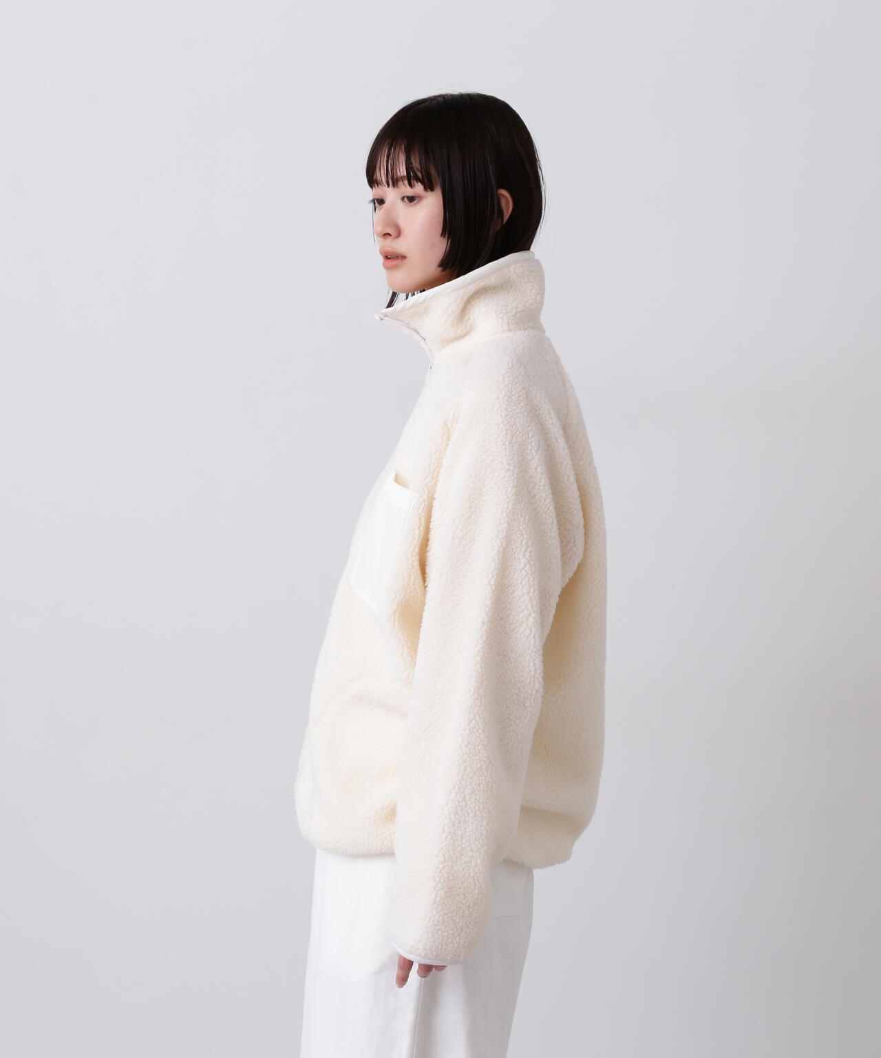 Y / RECYCLE POLYESTER BOA BLOUSON