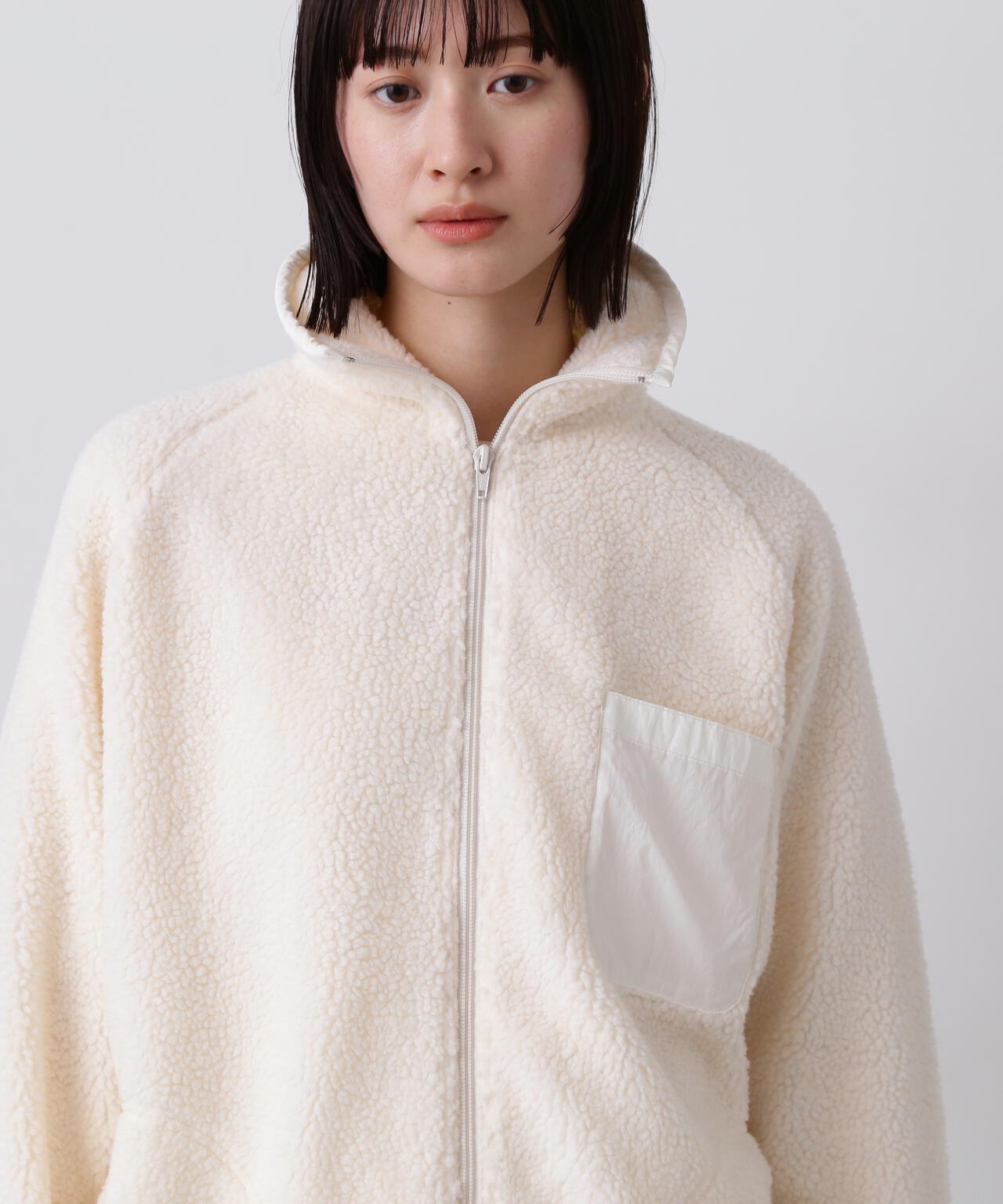 Y / RECYCLE POLYESTER BOA BLOUSON