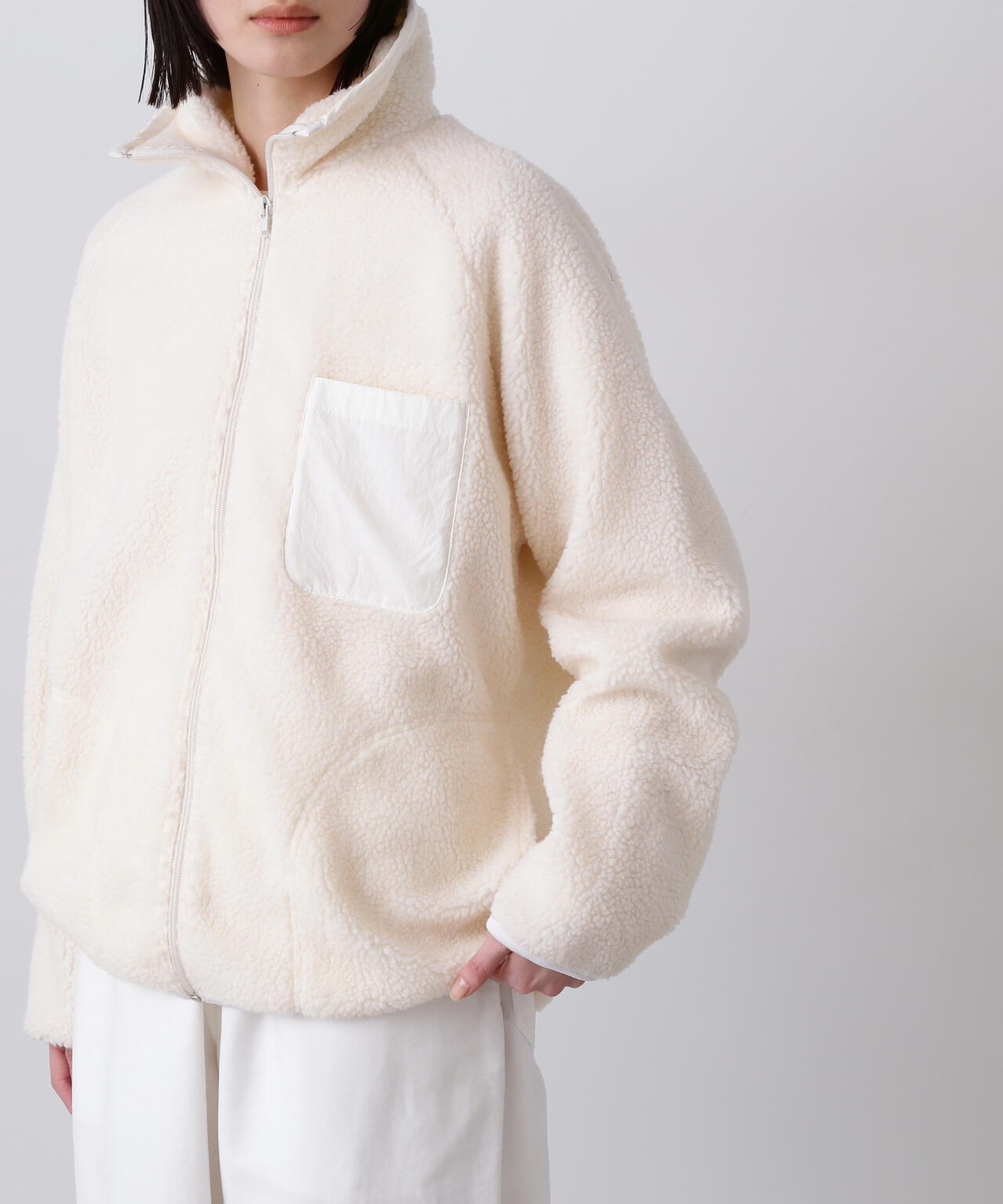 Y / RECYCLE POLYESTER BOA BLOUSON