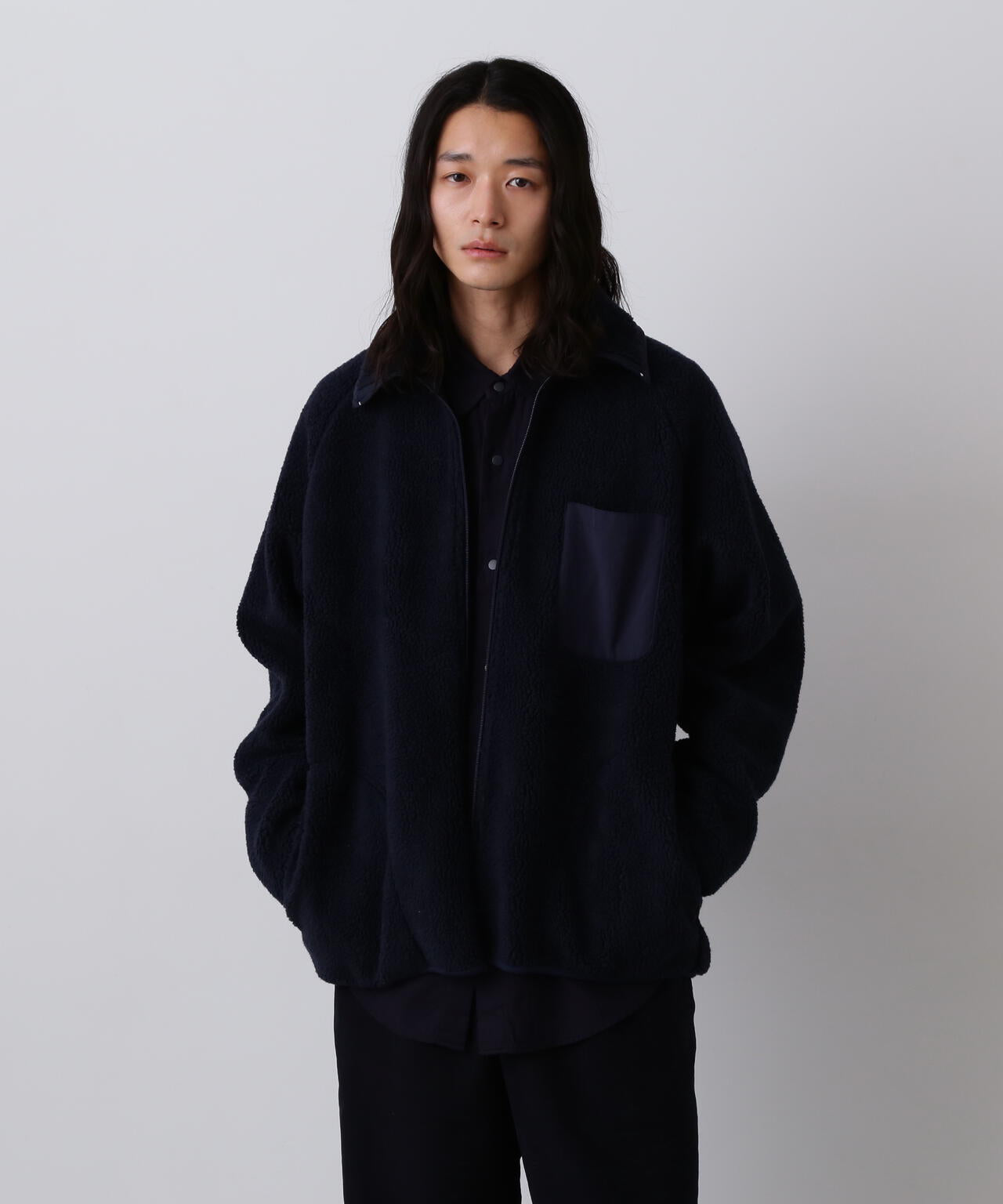 Y / RECYCLE POLYESTER BOA BLOUSON
