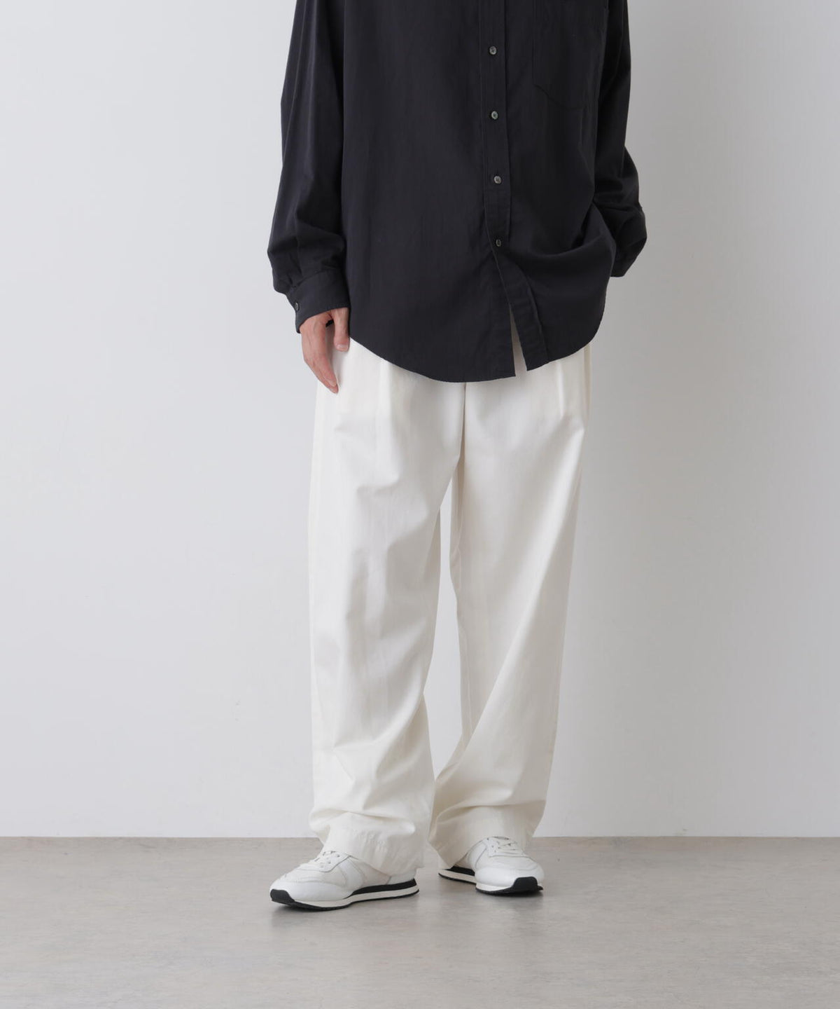 Y / ORGANIC COTTON TENCEL CHINO TROUSERS