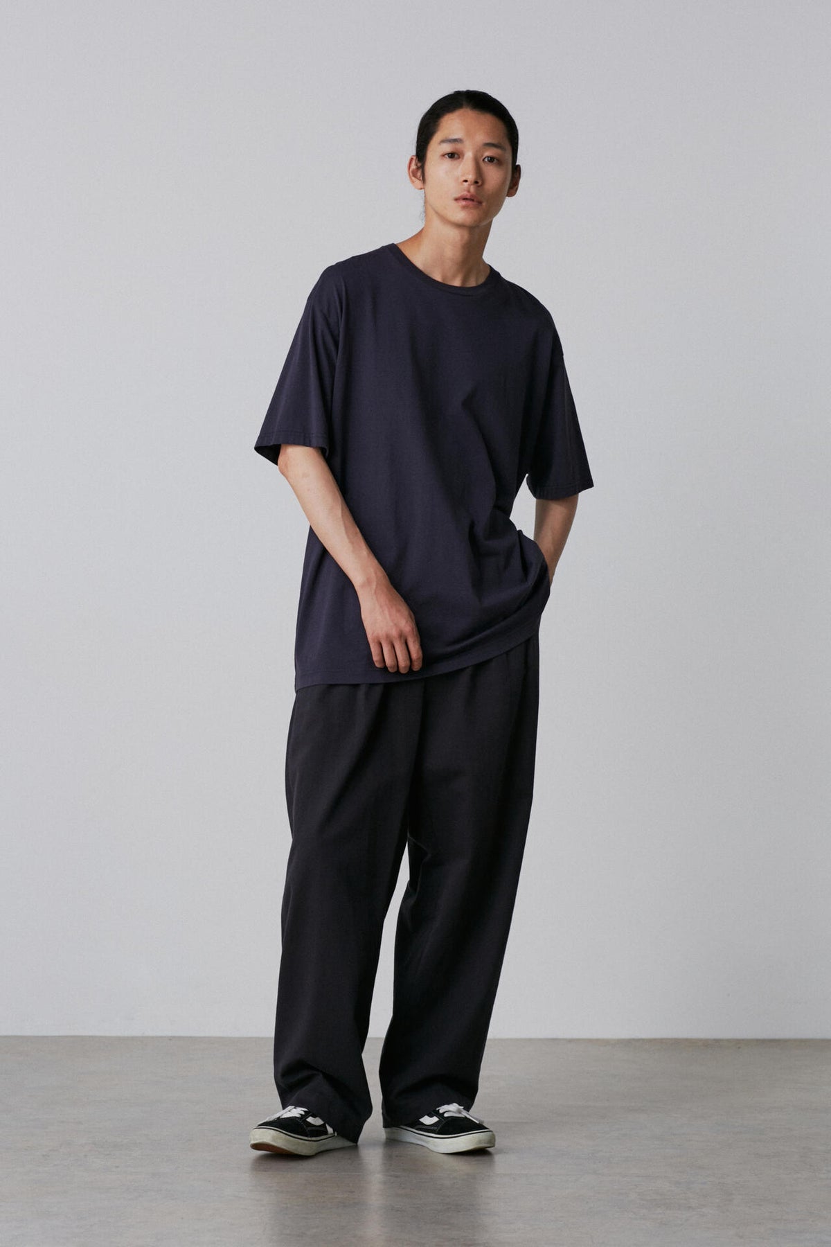Y / ORGANIC COTTON TENCEL CHINO TROUSERS