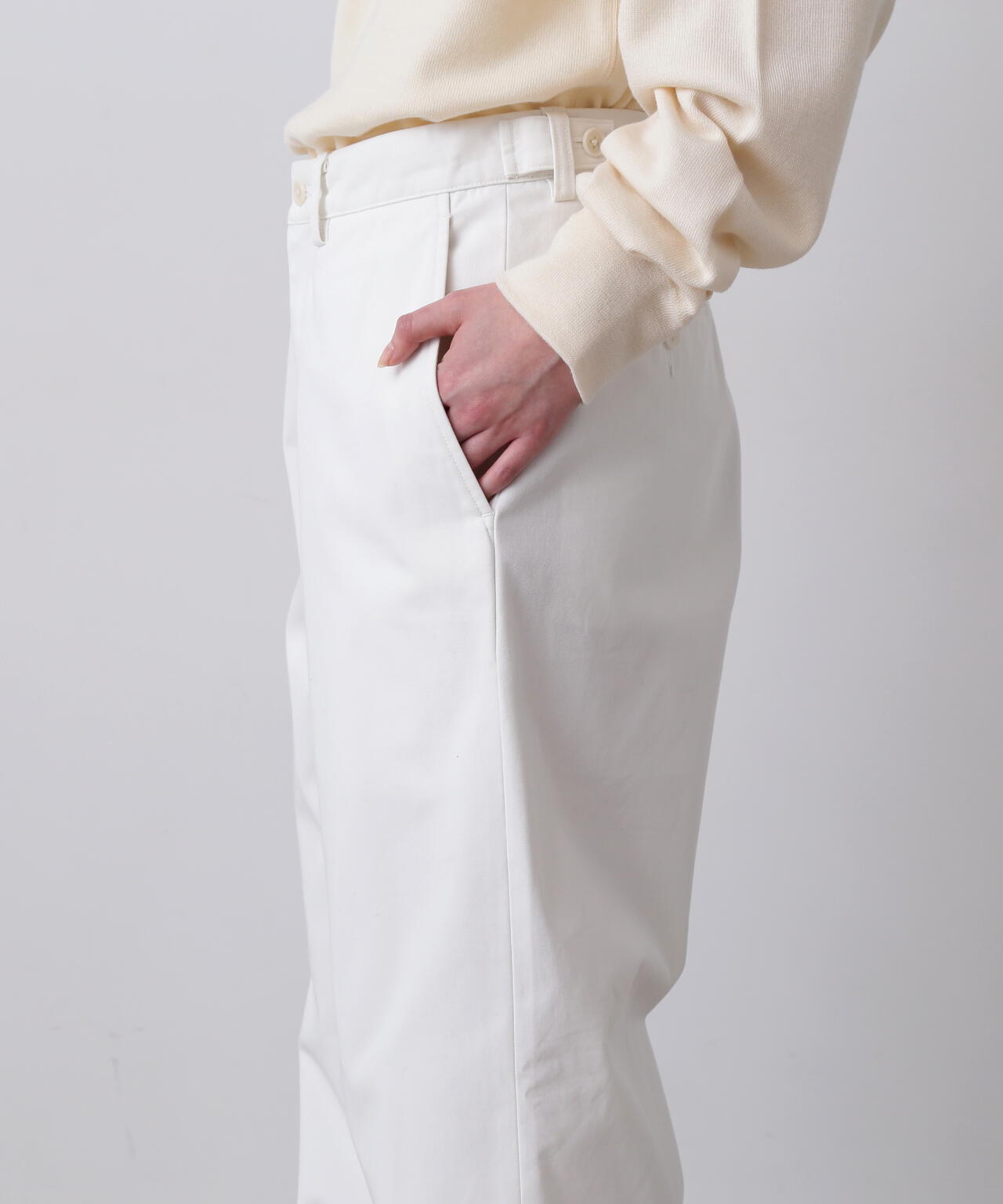 Y / ORGANIC COTTON / RECYCLE POLYESTER TWILL ADJUSTER TROUSERS