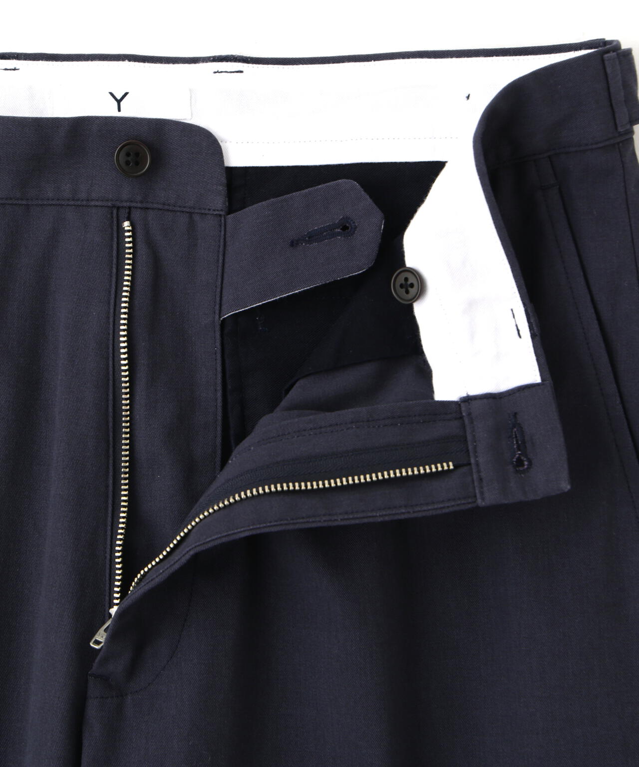 Y / ORGANIC COTTON / RECYCLE POLYESTER TWILL ADJUSTER TROUSERS