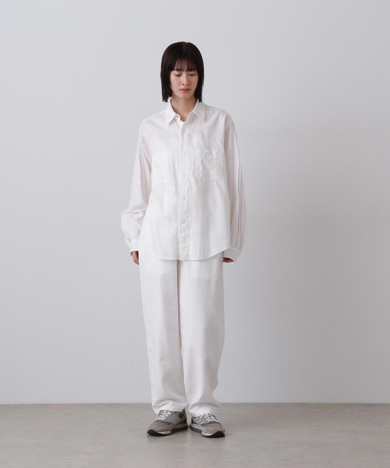 Y / ORGANIC COTTON SOFT MOLESKIN TAPERED EASY TROUSERS