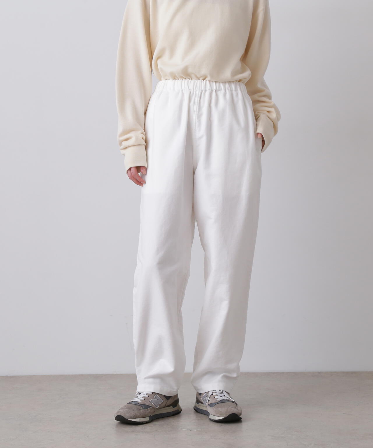 Y / ORGANIC COTTON SOFT MOLESKIN TAPERED EASY TROUSERS