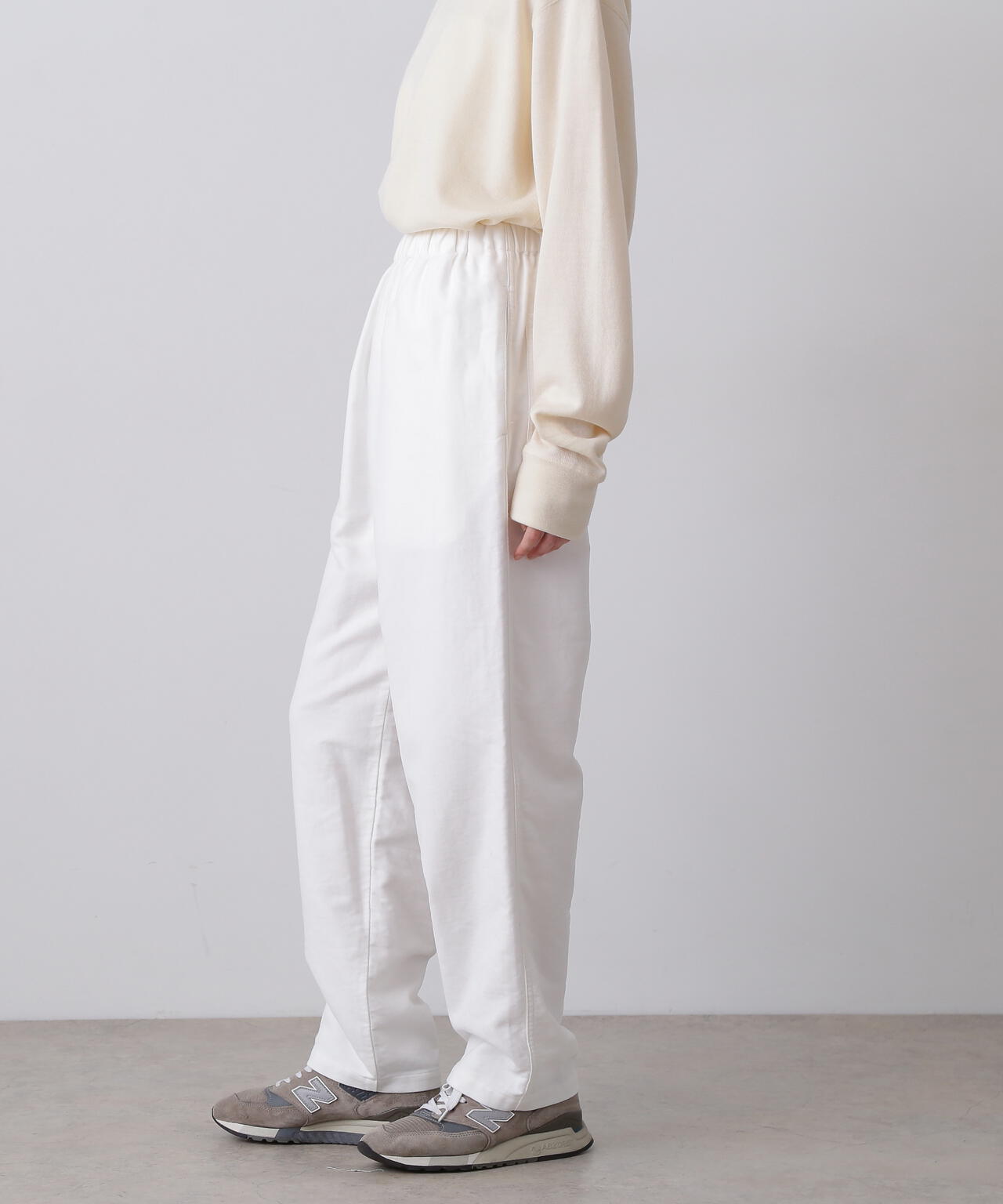 Y / ORGANIC COTTON SOFT MOLESKIN TAPERED EASY TROUSERS