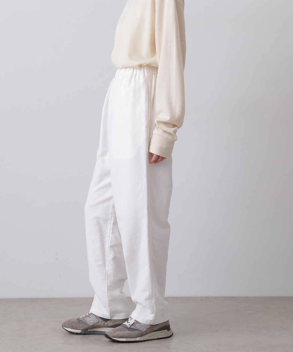 Y / ORGANIC COTTON SOFT MOLESKIN TAPERED EASY TROUSERS