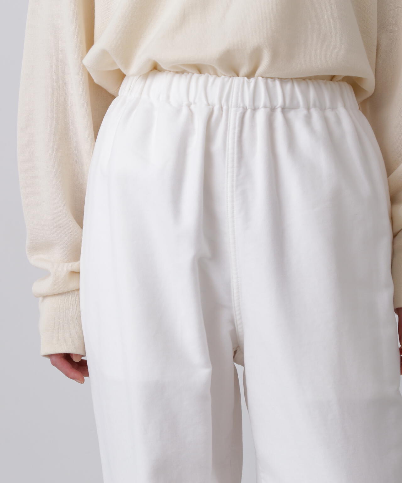 Y / ORGANIC COTTON SOFT MOLESKIN TAPERED EASY TROUSERS