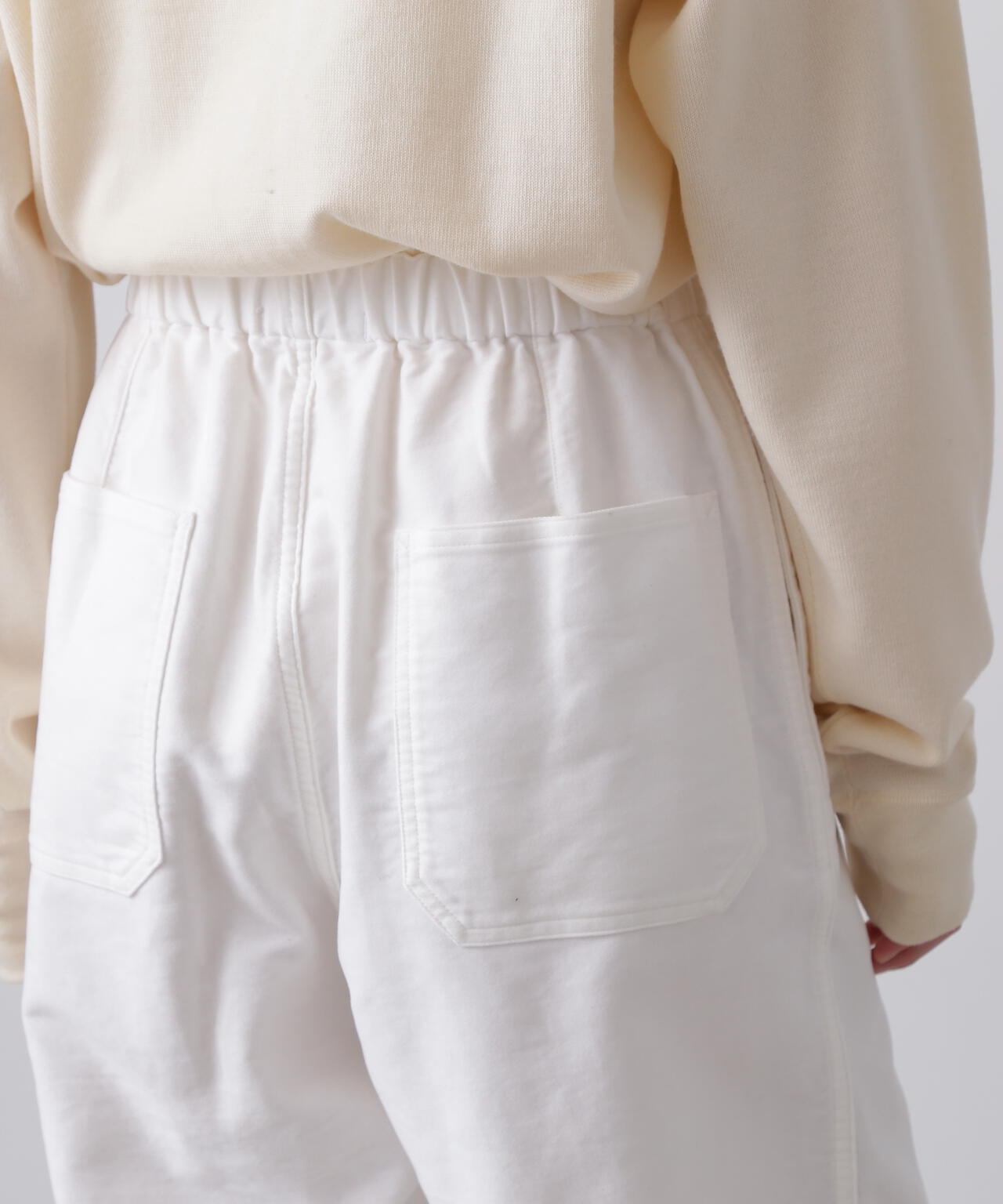 Y / ORGANIC COTTON SOFT MOLESKIN TAPERED EASY TROUSERS