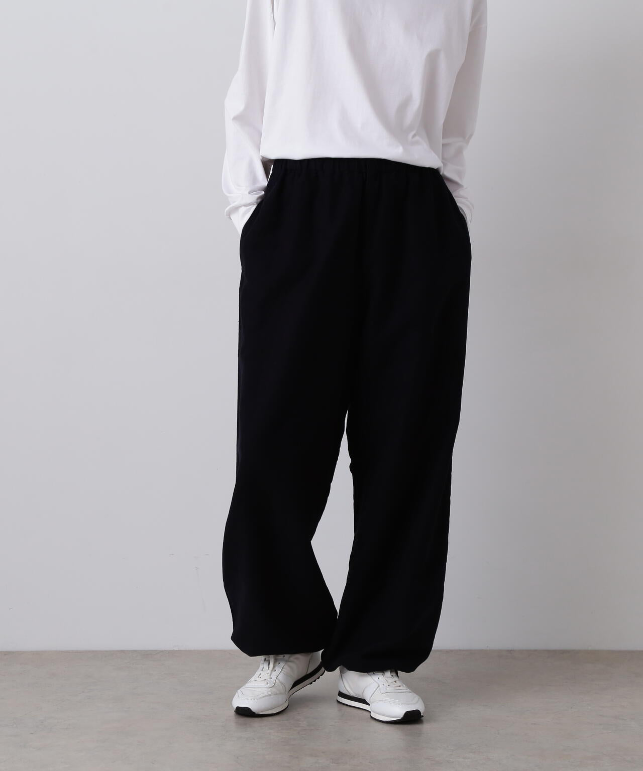 Y / ORGANIC COTTON SOFT MOLESKIN TAPERED EASY TROUSERS