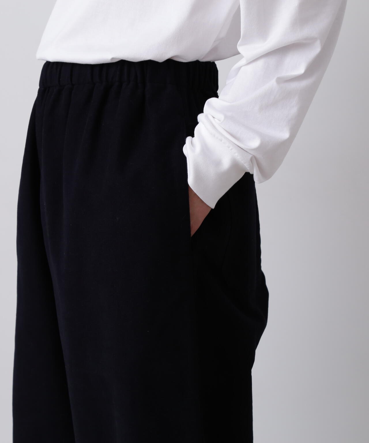 Y / ORGANIC COTTON SOFT MOLESKIN EASY TROUSERS