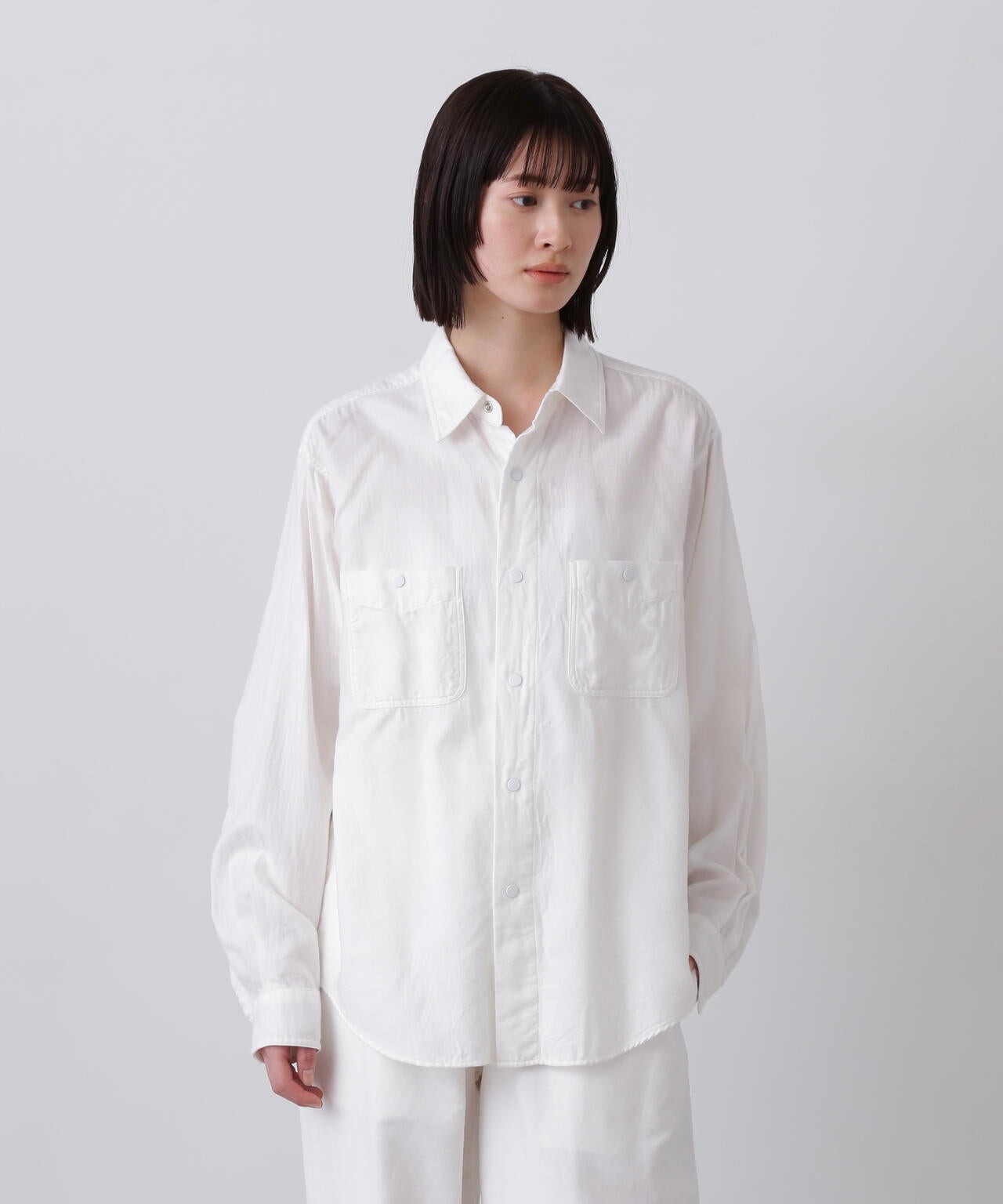 Y / BRUSHED ORGANIC COTTON TENCEL SNAP SHIRT