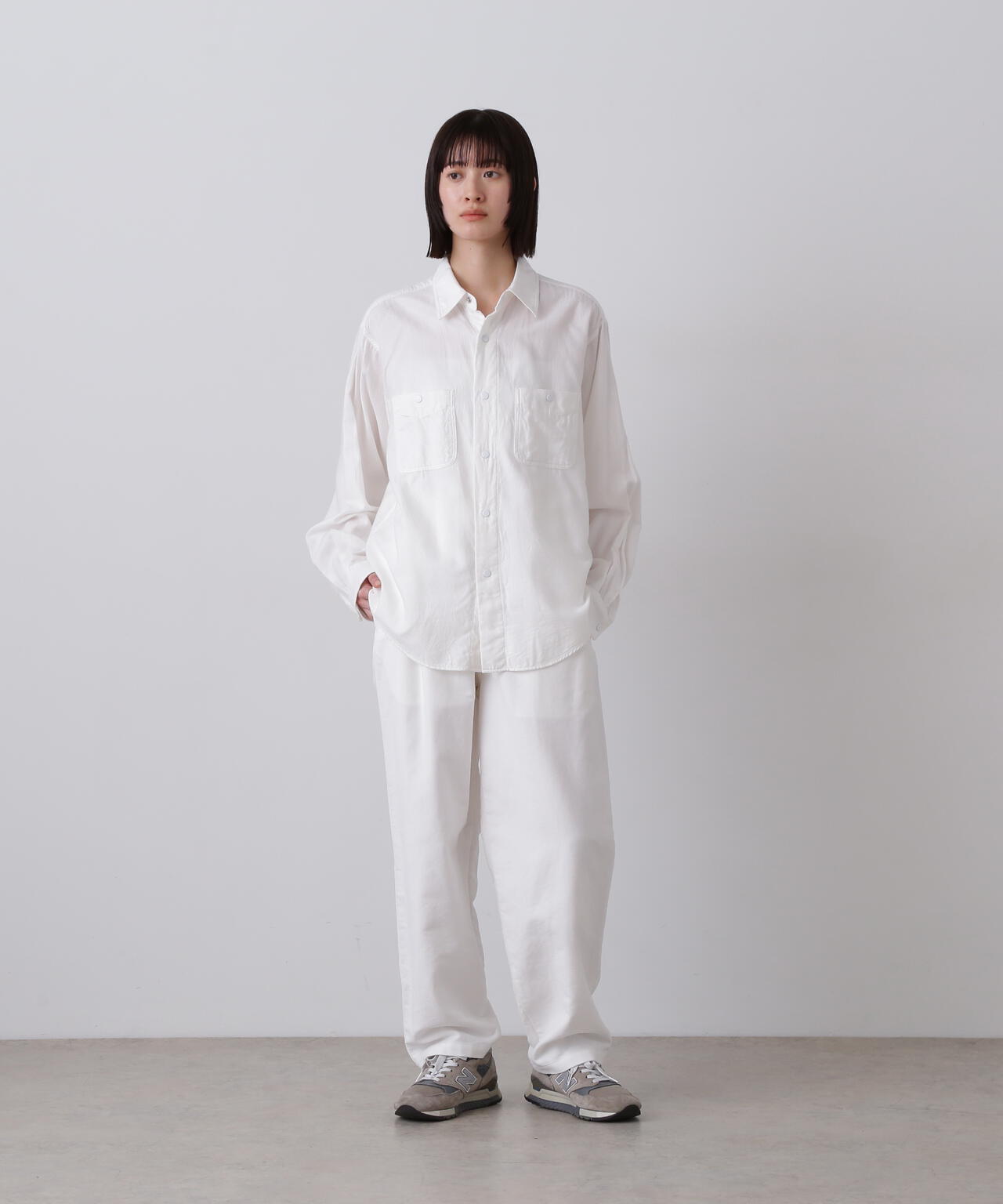 Y / BRUSHED ORGANIC COTTON TENCEL SNAP SHIRT