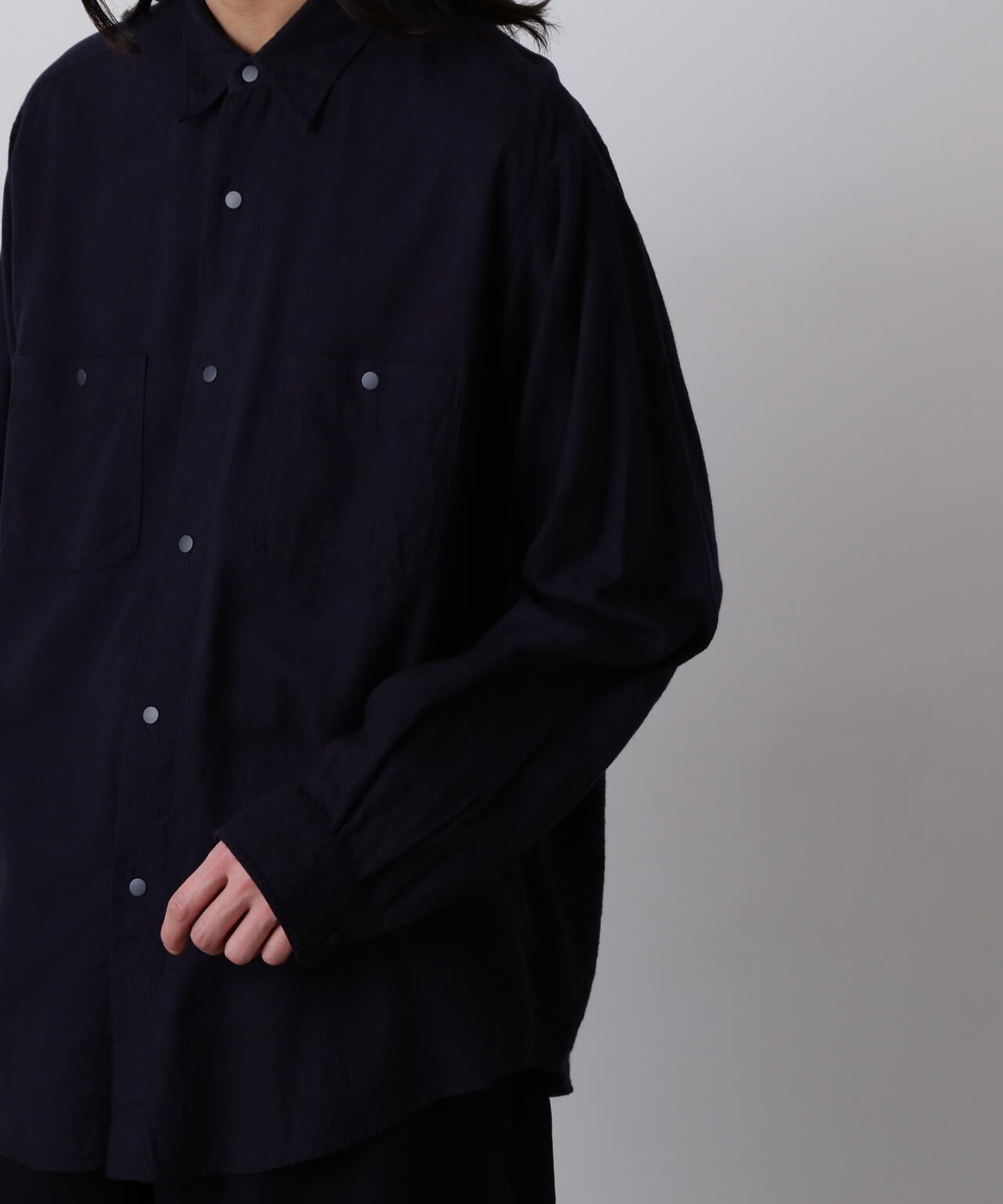 Y / BRUSHED ORGANIC COTTON TENCEL SNAP SHIRT