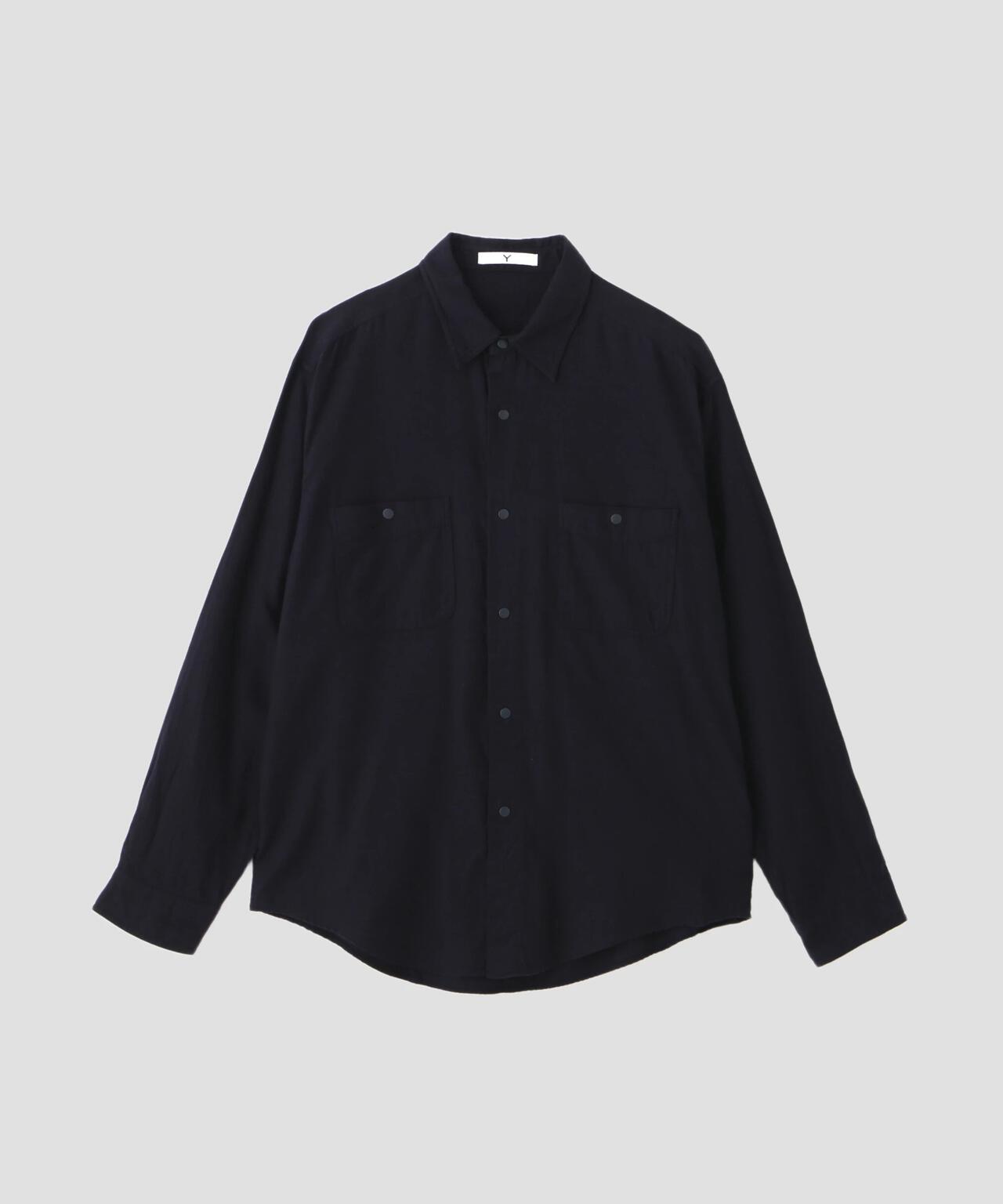 Y / BRUSHED ORGANIC COTTON TENCEL SNAP SHIRT