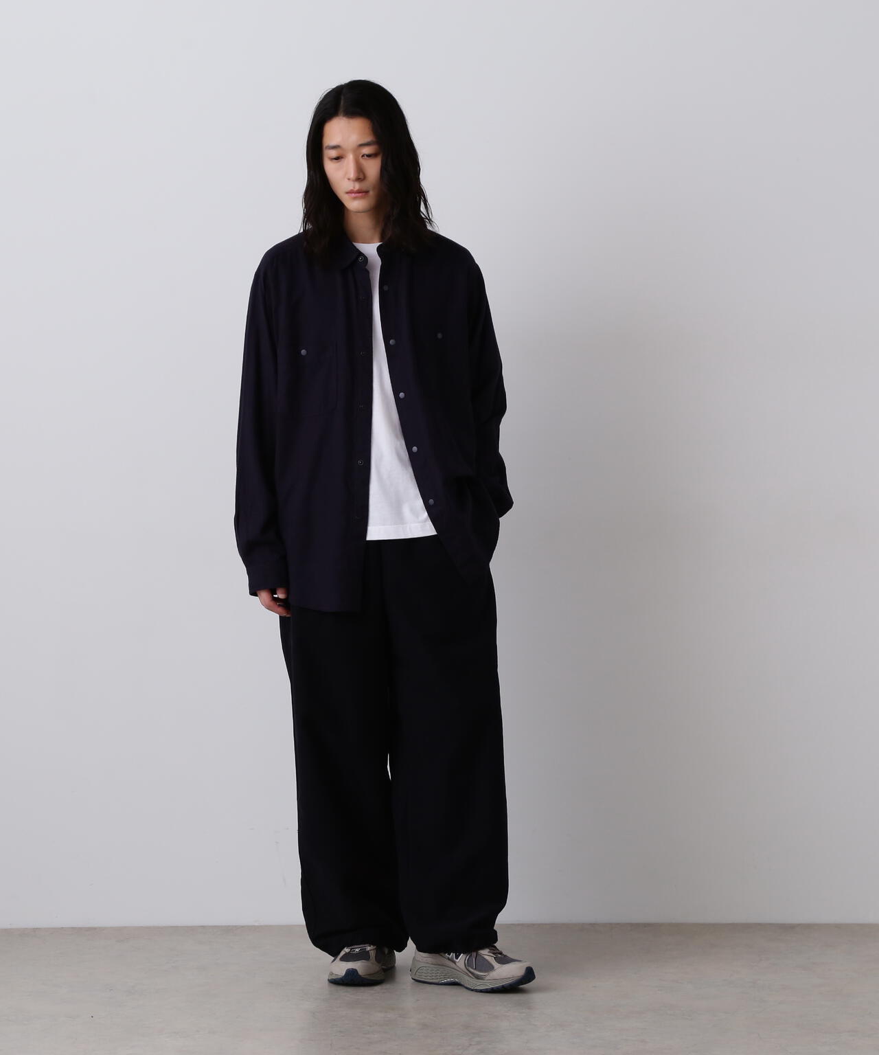 Y / BRUSHED ORGANIC COTTON TENCEL SNAP SHIRT