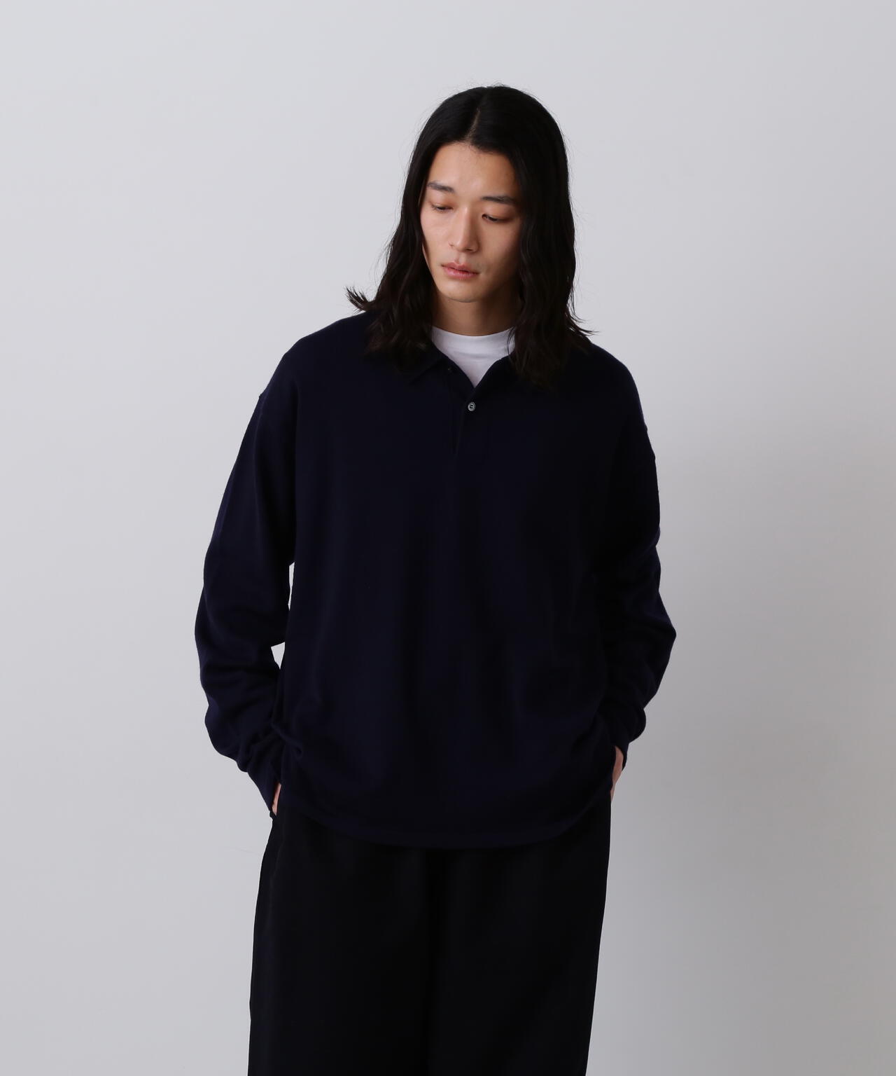 Y / NONMULESING WOOL KN POLO