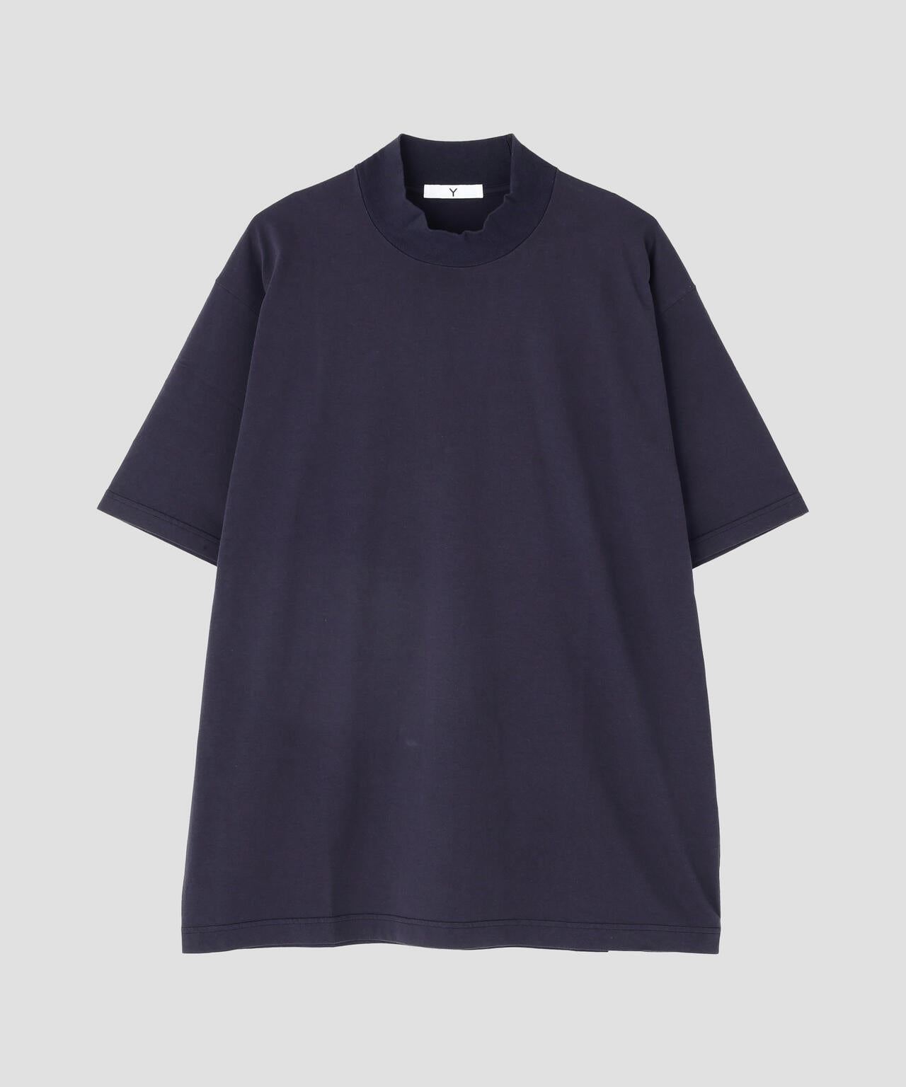 Y / ORGANIC COTTON JERSEY MOCK NECK SHORT SLEEVE T‐SHIRT