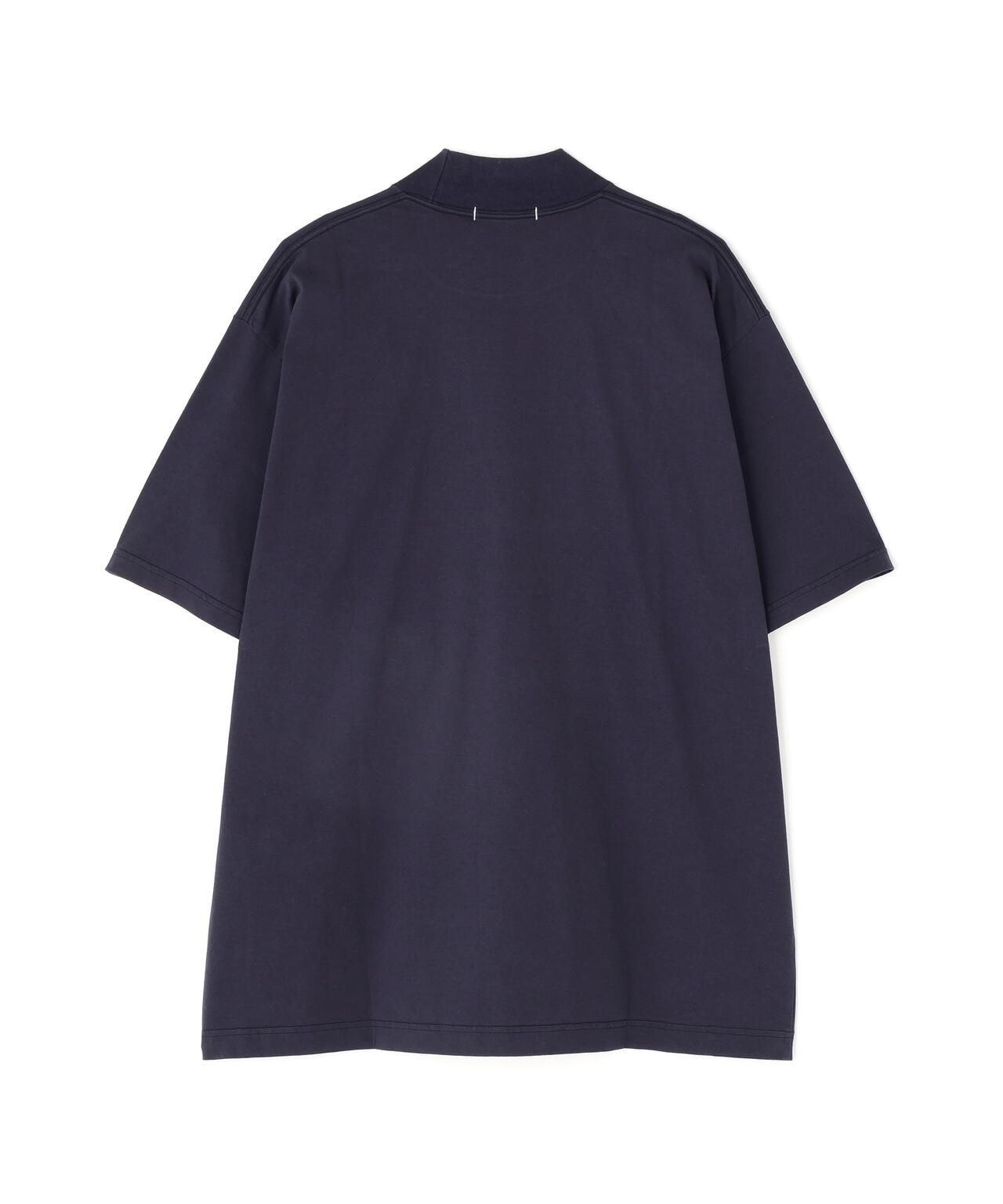 Y / ORGANIC COTTON JERSEY MOCK NECK SHORT SLEEVE T‐SHIRT
