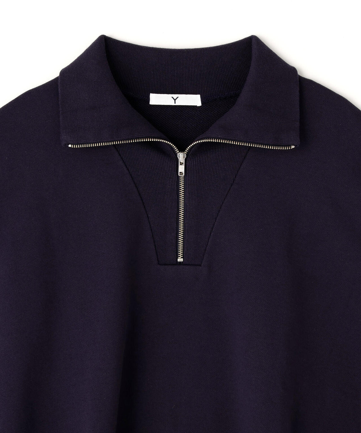 Y / ORGANIC COTTON BLEND HEAVY WEIGHT FLEECE HALF ZIP