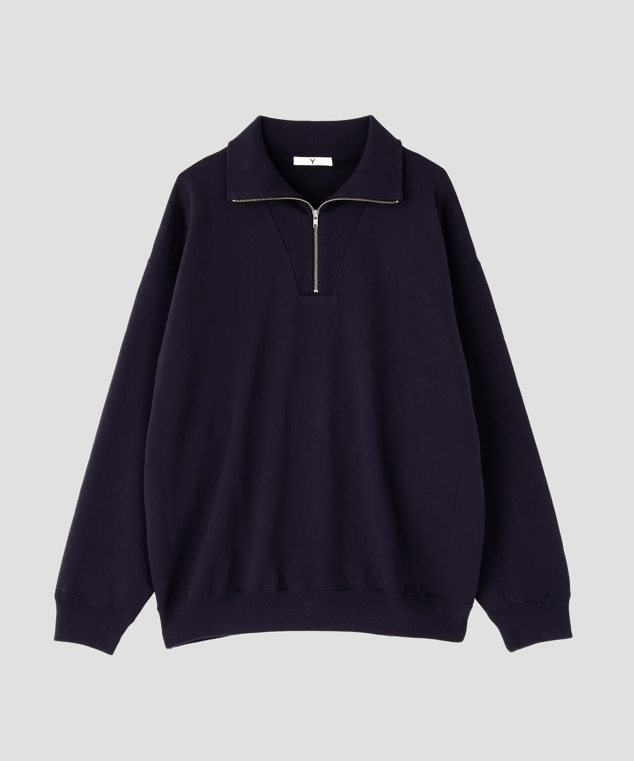 Y / ORGANIC COTTON BLEND HEAVY WEIGHT FLEECE HALF ZIP