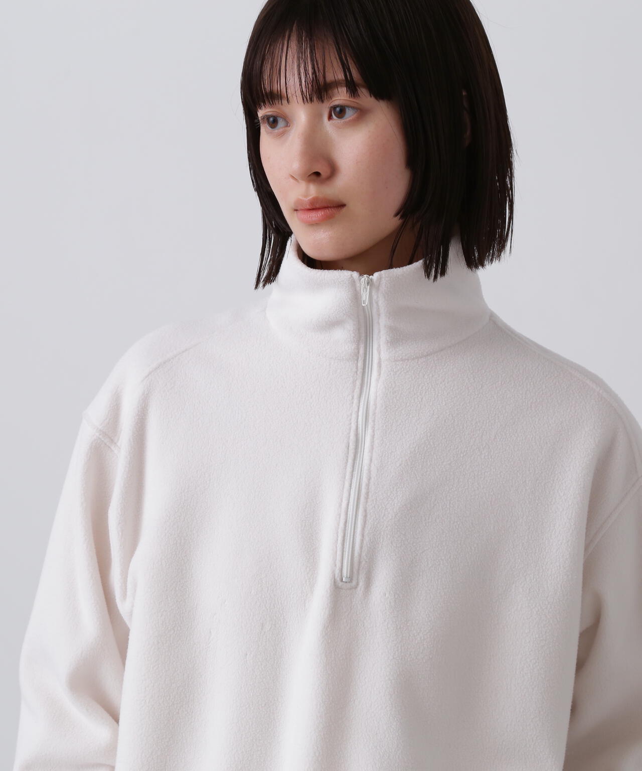 Y / RECYCLE POLYESTER FLEECE HALF ZIP PULL OVER