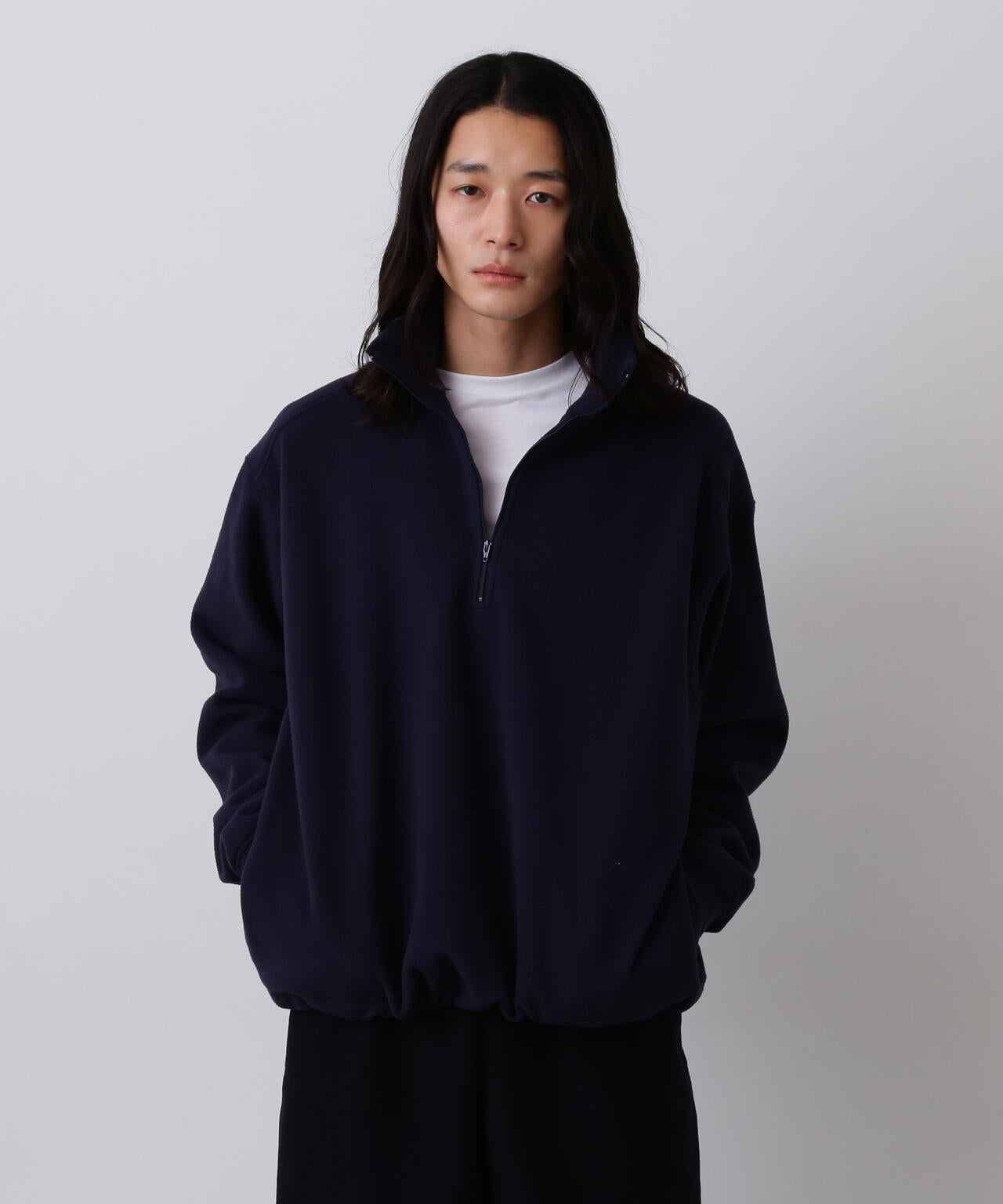 Y / RECYCLE POLYESTER FLEECE HALF ZIP PULL OVER