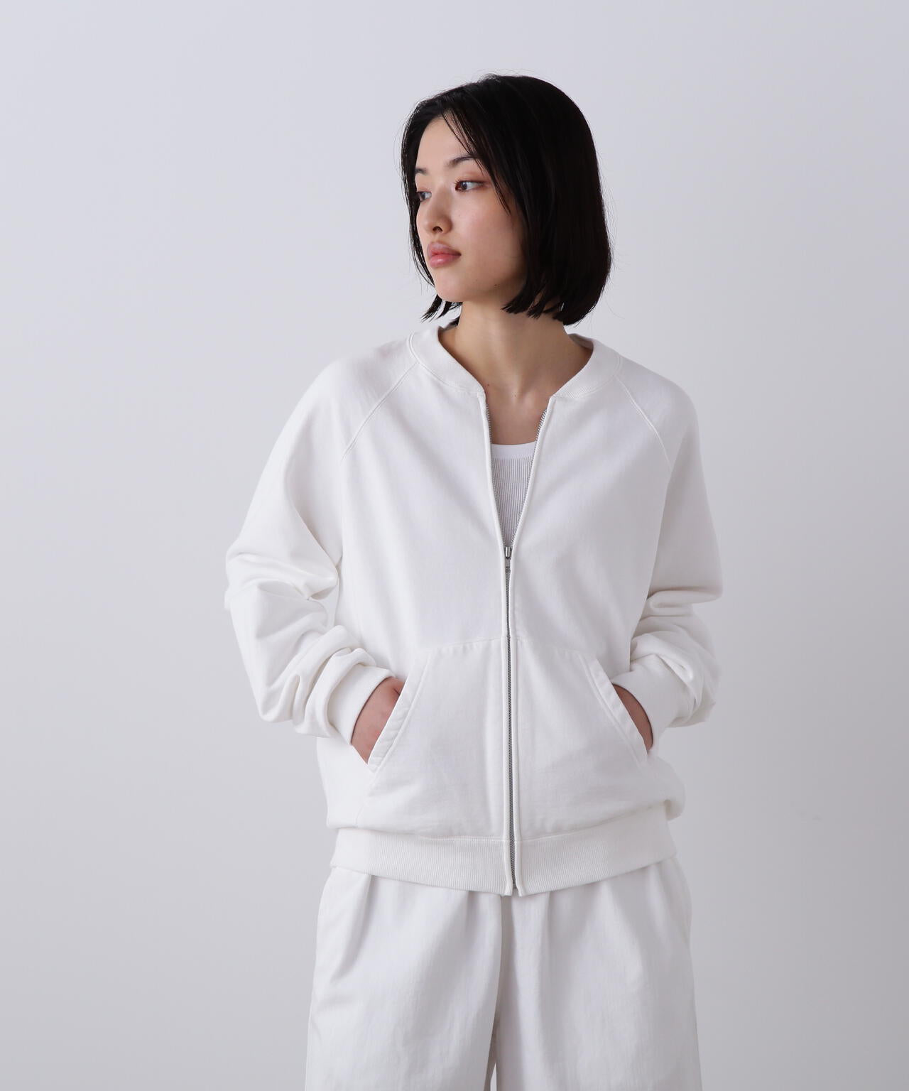 Y / ORGANIC COTTON HEAVY WEIGHT FLEECE ZIP UP BLOUSON